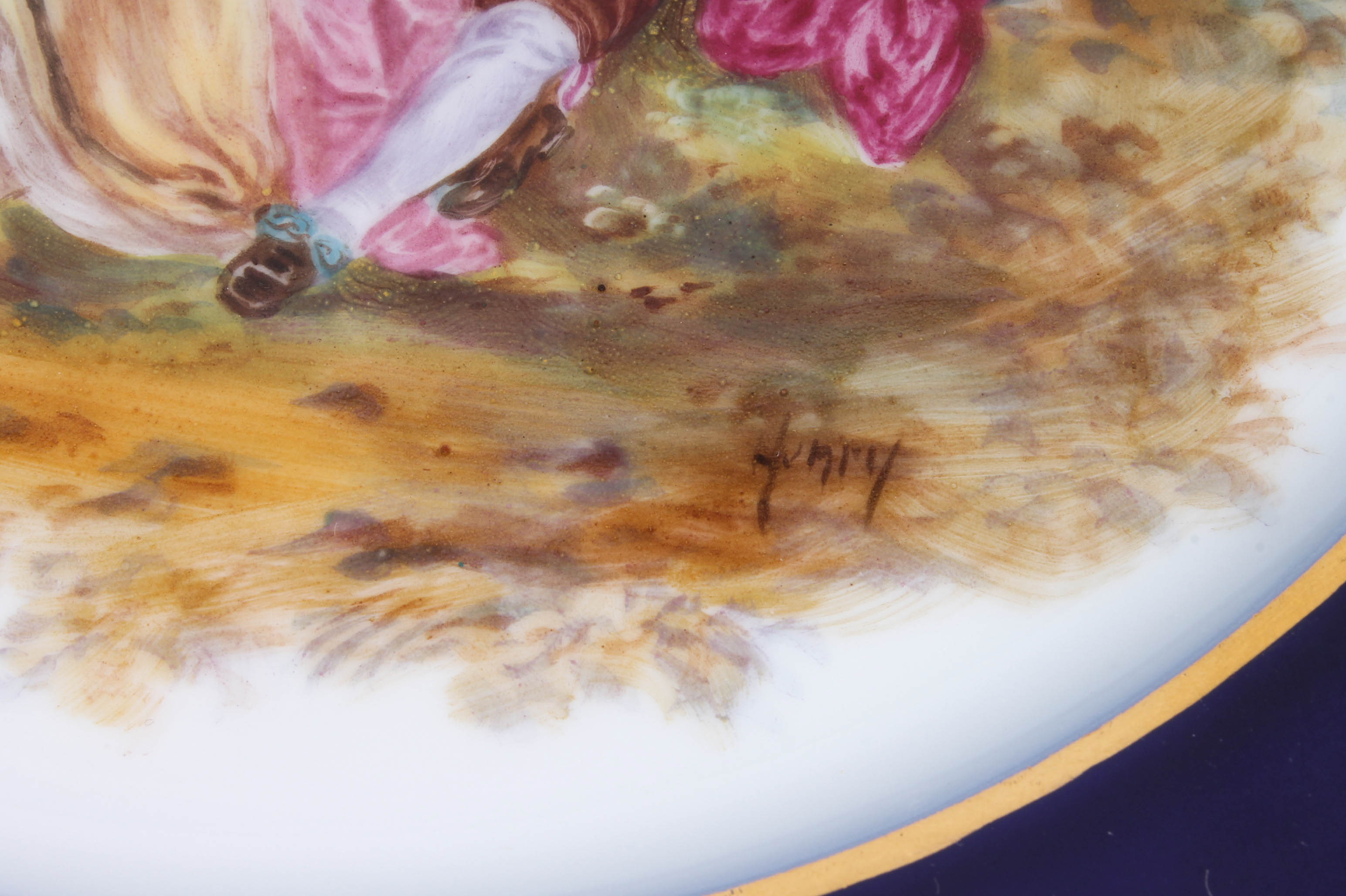 Twelve Painted French Scene China Plates