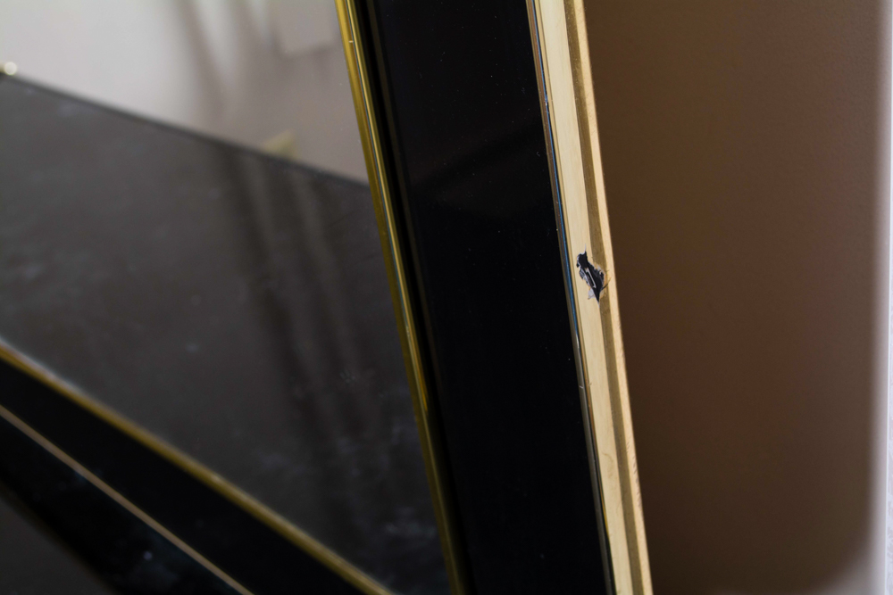 Black and Brass-Tone Dresser and Night Stands