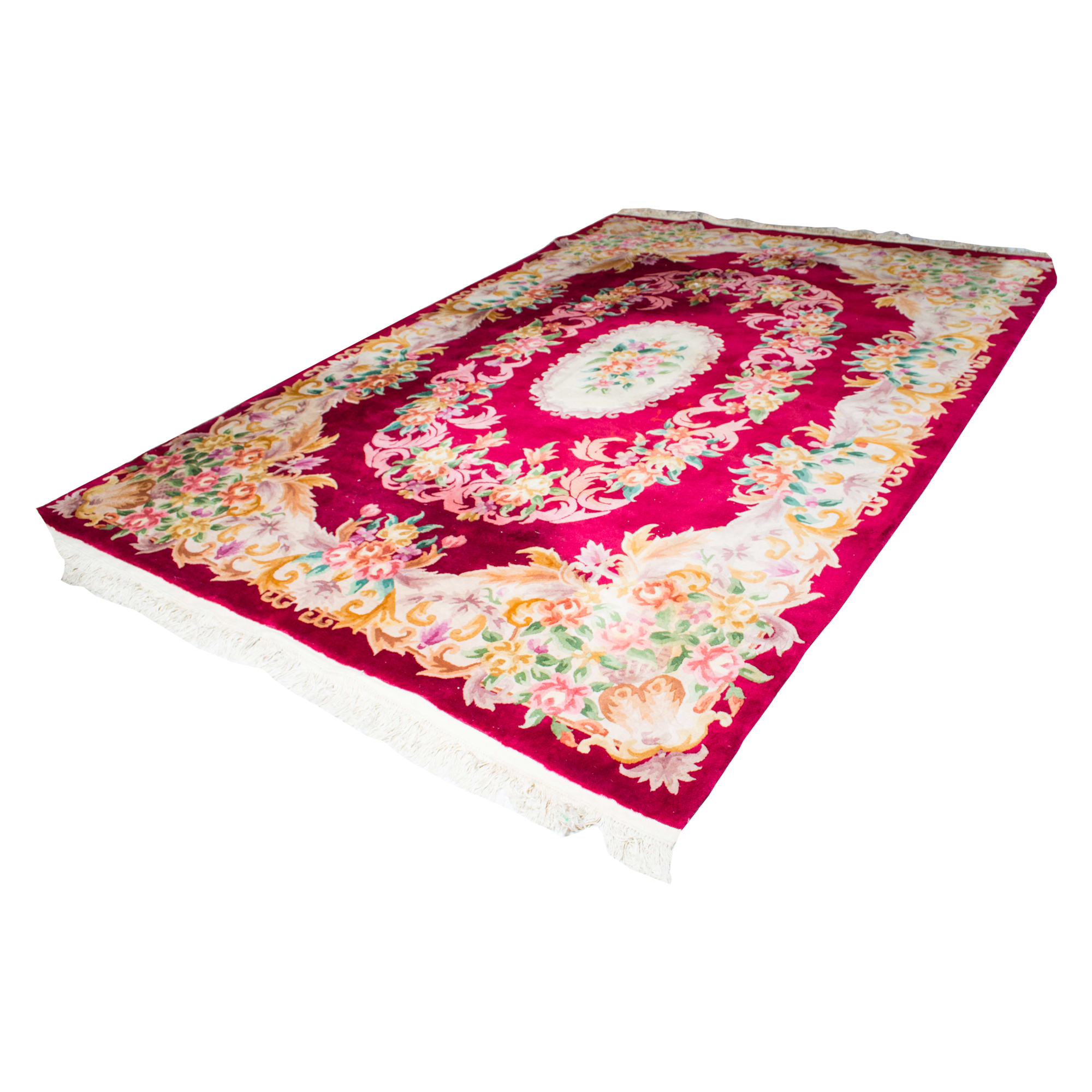 Hand-Knotted Carved Chinese Area Rug