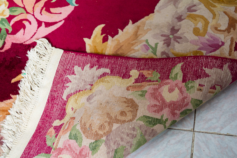 Hand-Knotted Carved Chinese Area Rug