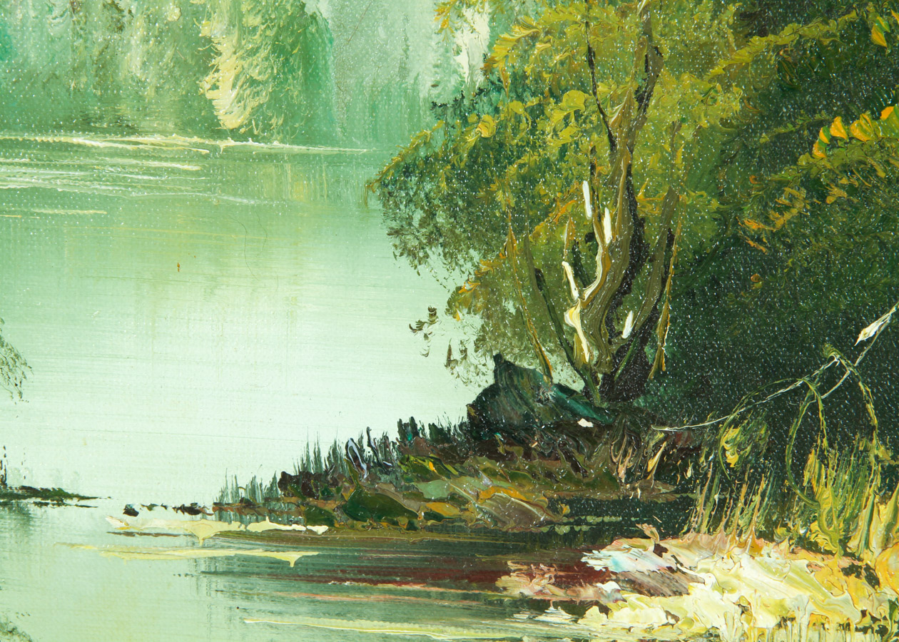 Pair of S.Hills Oil Paintings on Canvas