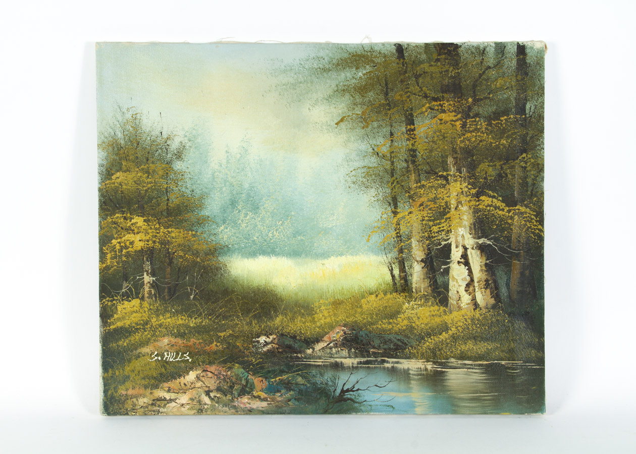 Pair of S.Hills Oil Paintings on Canvas