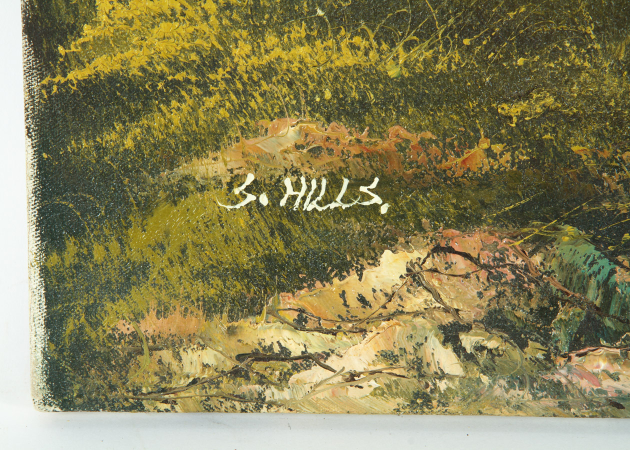 Pair of S.Hills Oil Paintings on Canvas