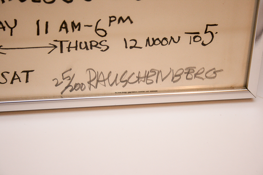 Robert Rauschenberg Signed Limited Edition Serigraph "Jewish Museum"