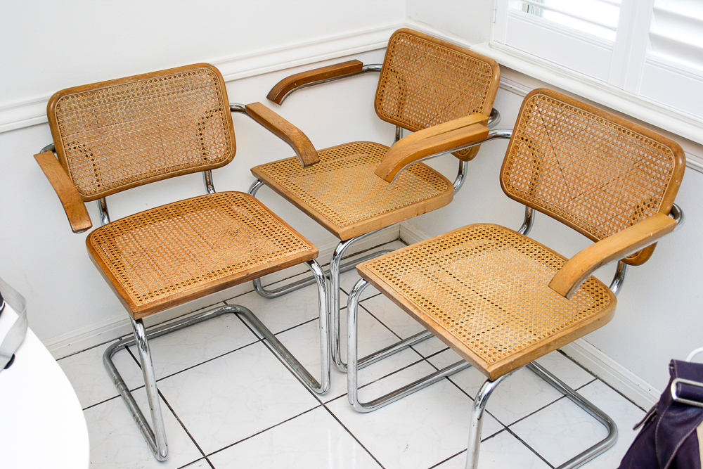 Mid Century Modern Italian "Cesca" Cane Chairs