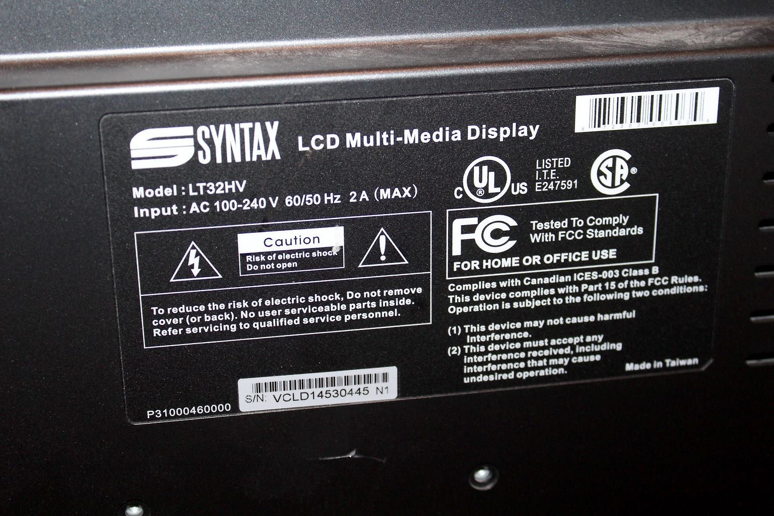 Syntax Olevia 32" Widescreen HD-Ready LCD Television
