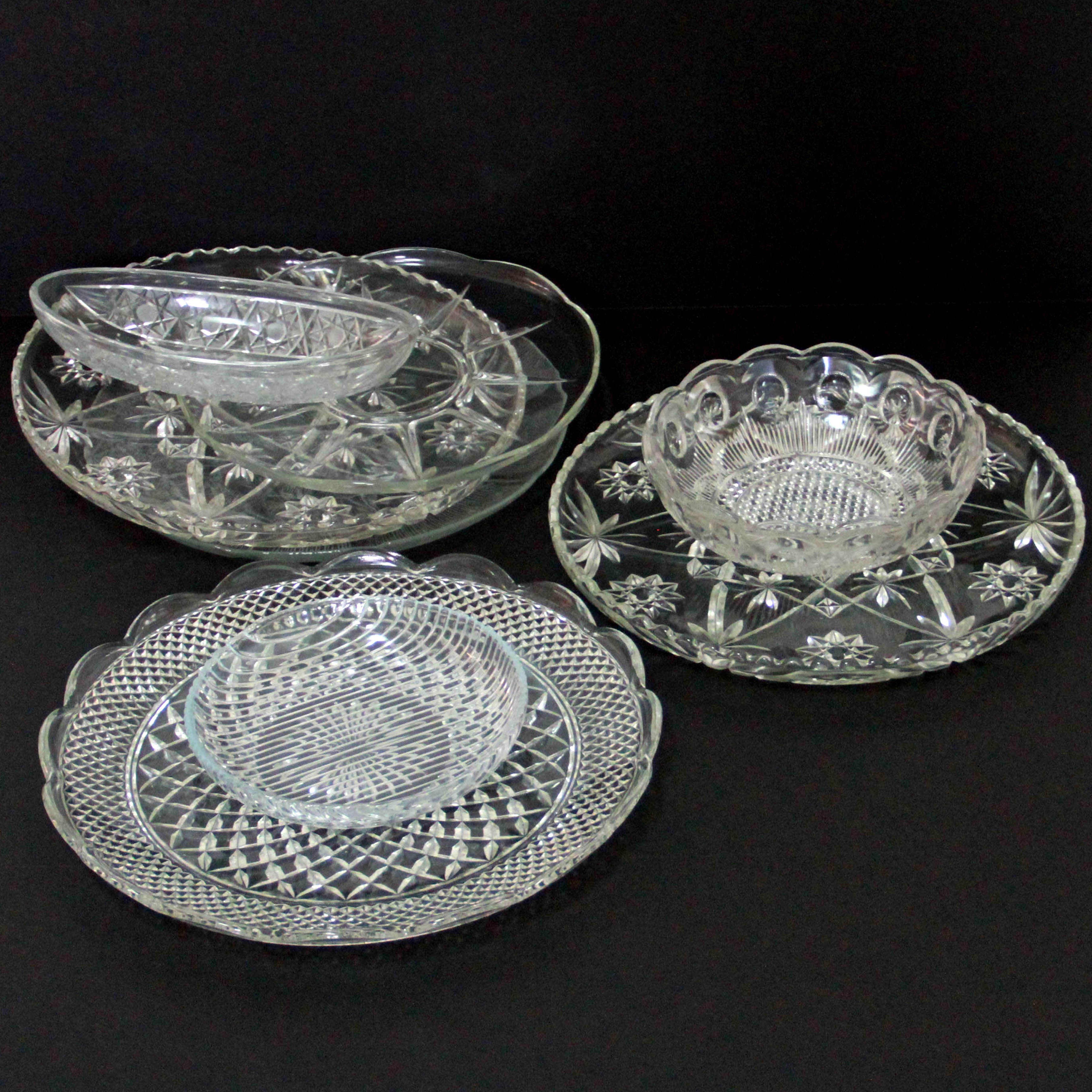 Glass Appetizer Serving Trays and Bowls