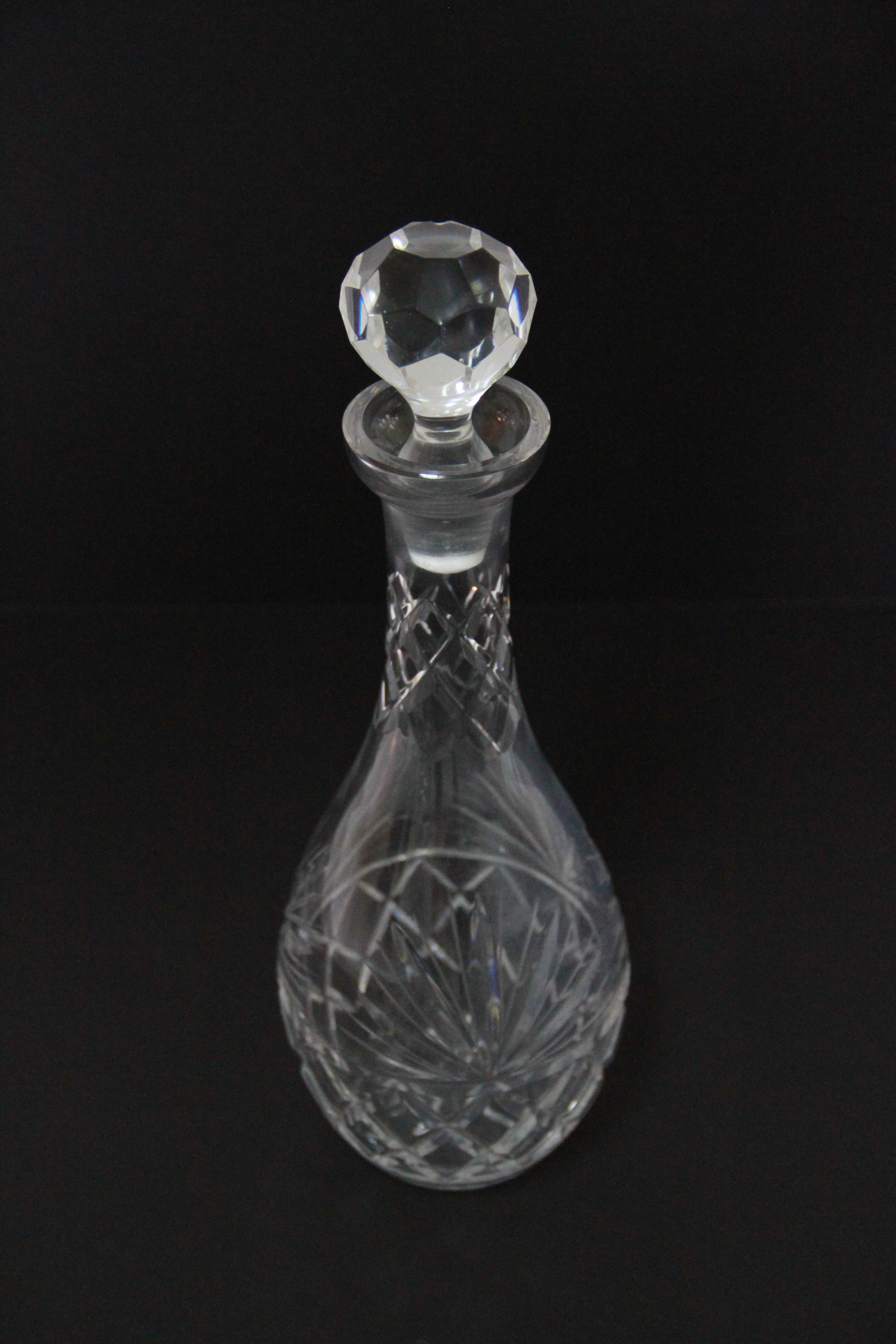 Crystal Decanter, Jar, Bell and Candlestick