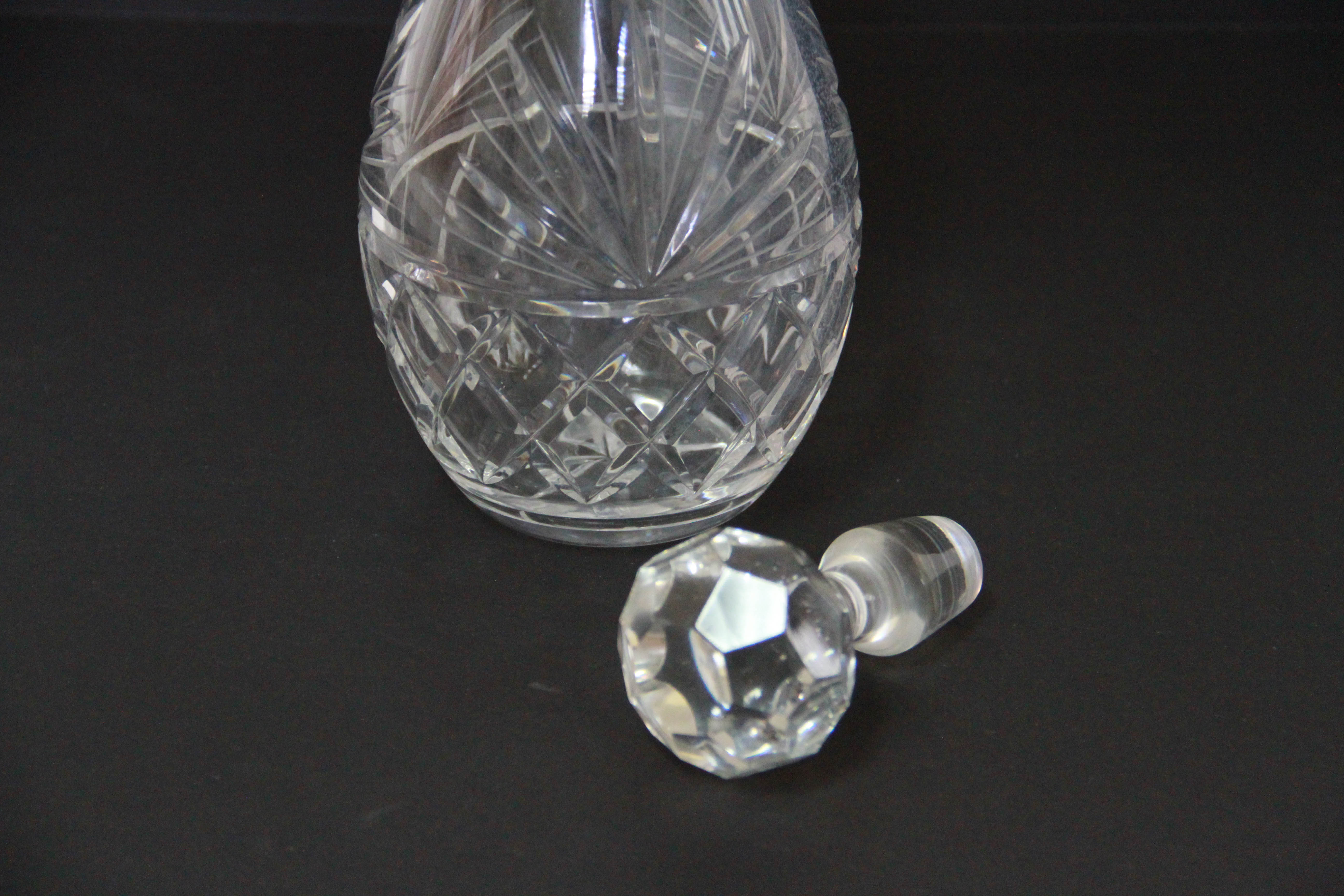 Crystal Decanter, Jar, Bell and Candlestick