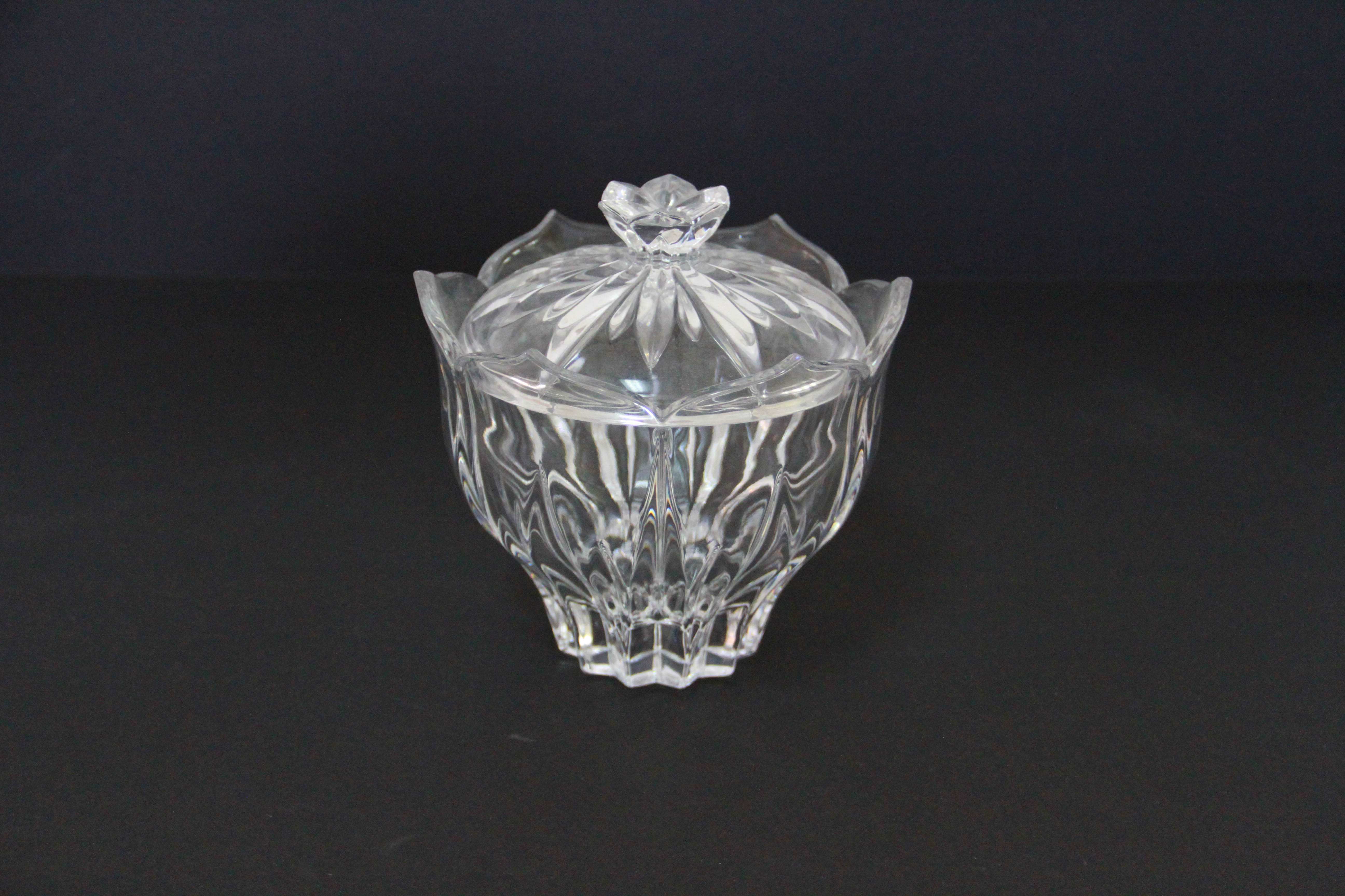 Crystal Decanter, Jar, Bell and Candlestick