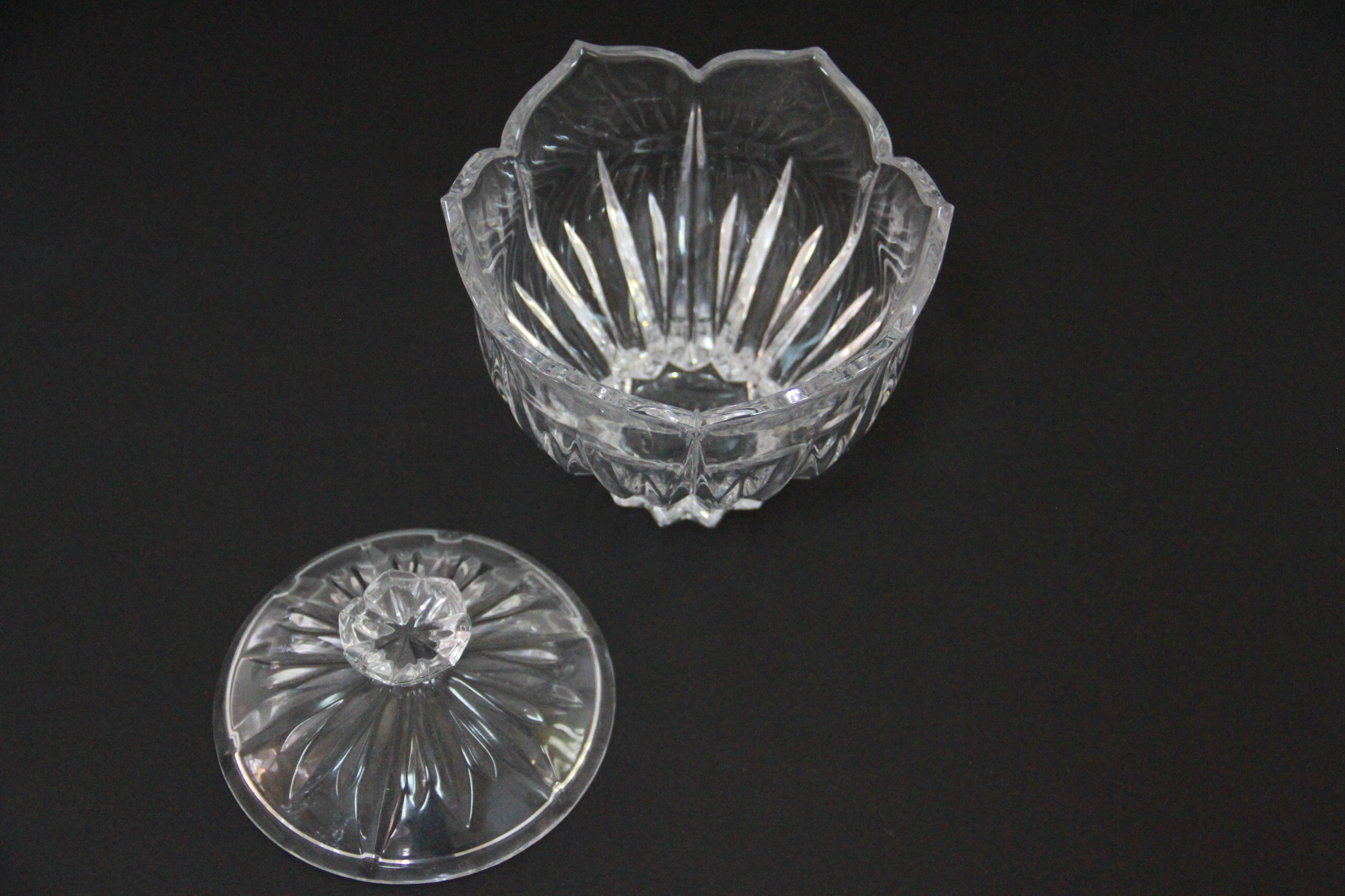 Crystal Decanter, Jar, Bell and Candlestick