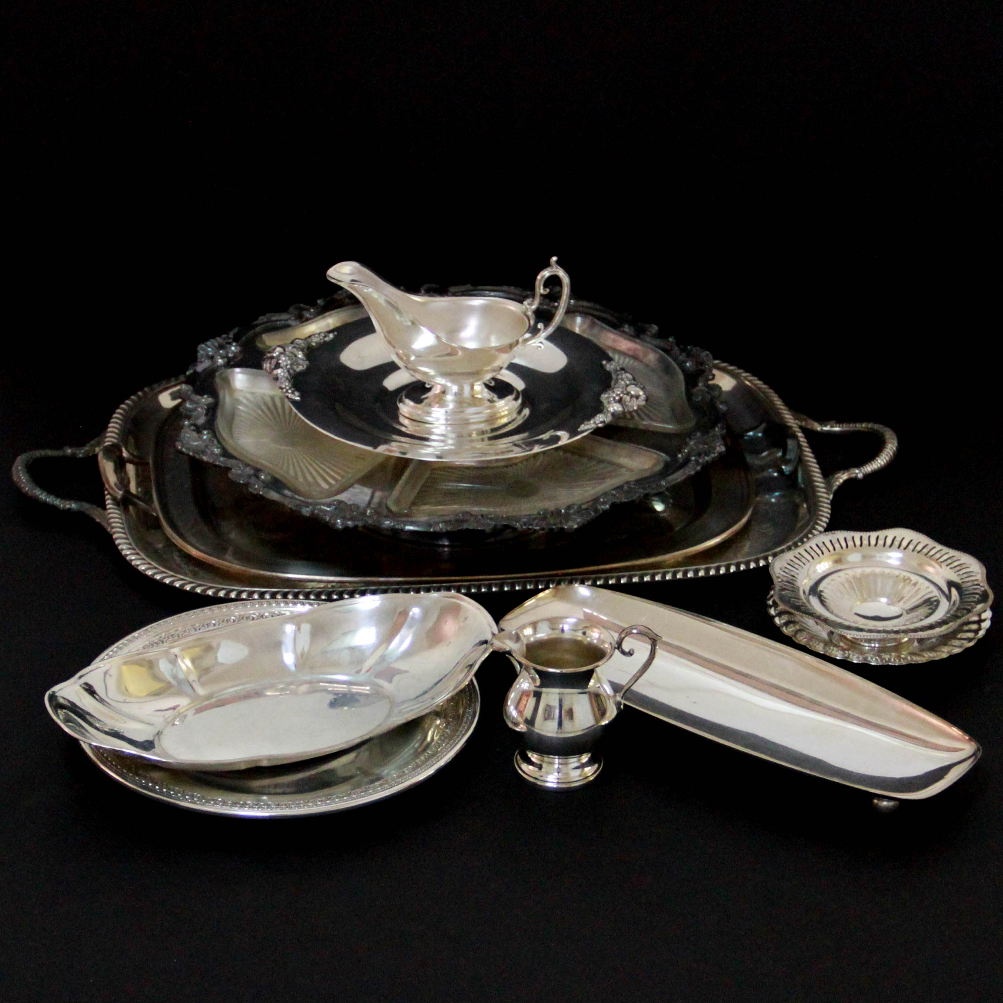 Silver Plate Serving Pieces Featuring Sheffield Silver Co.