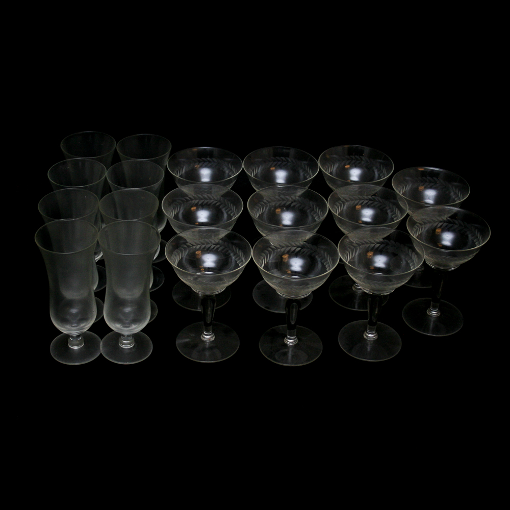 Frosted and Etched Glass Barware