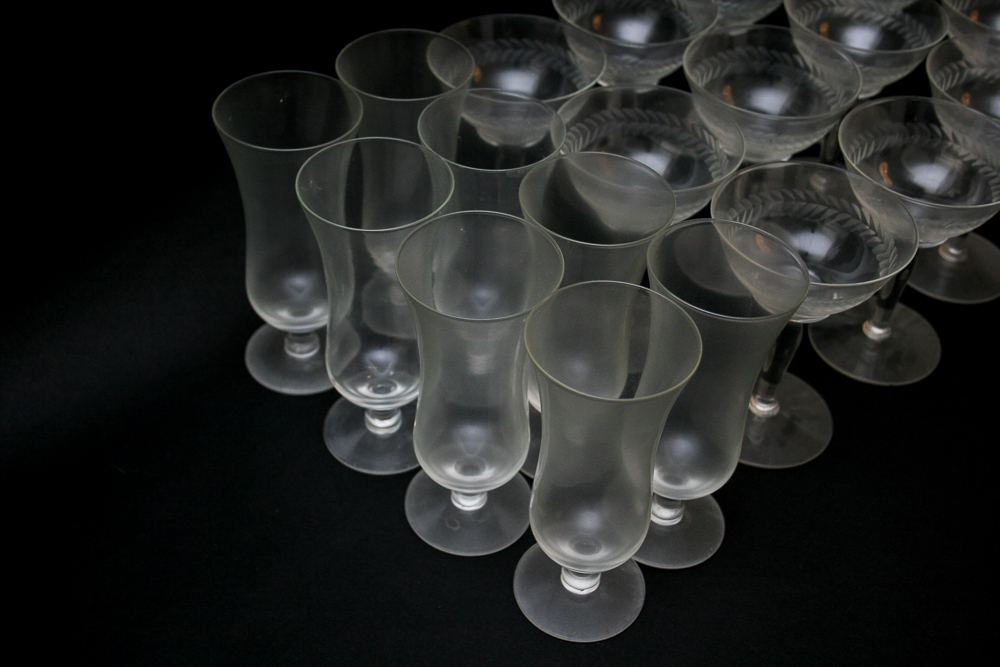 Frosted and Etched Glass Barware