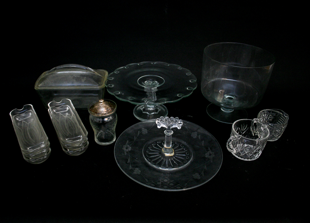 Vintage Glass Serving Pieces Featuring L.G. Wright Glass Company