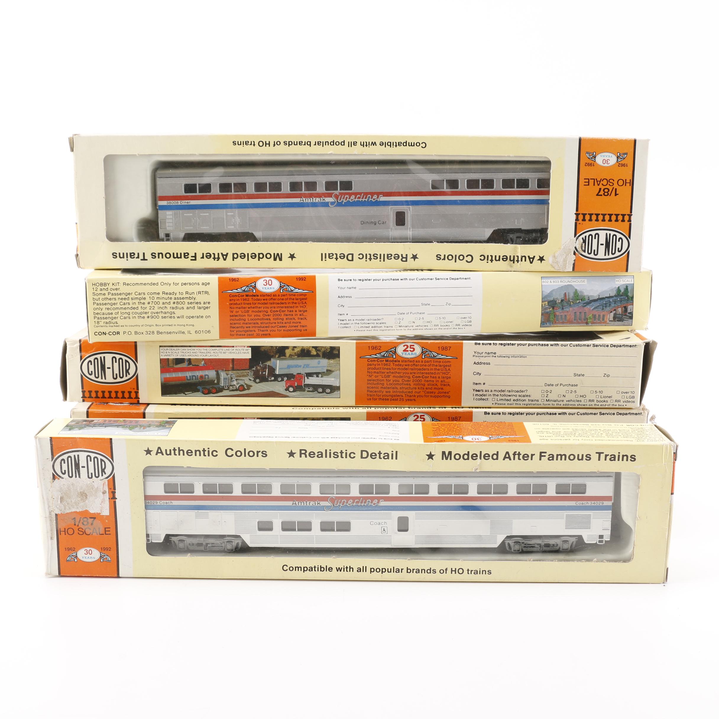 Vintage Con-Cor HO Scale Amtrak Superliner Passenger Cars