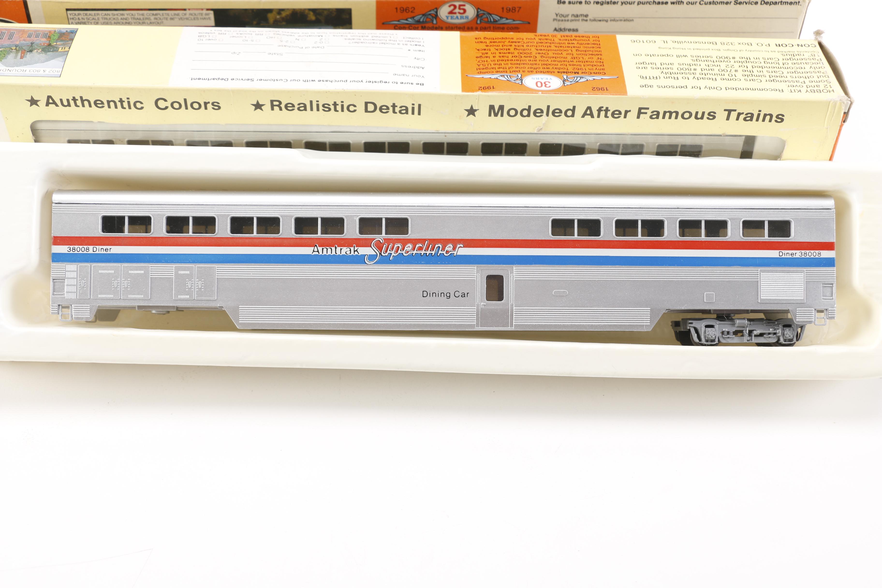 Vintage Con-Cor HO Scale Amtrak Superliner Passenger Cars