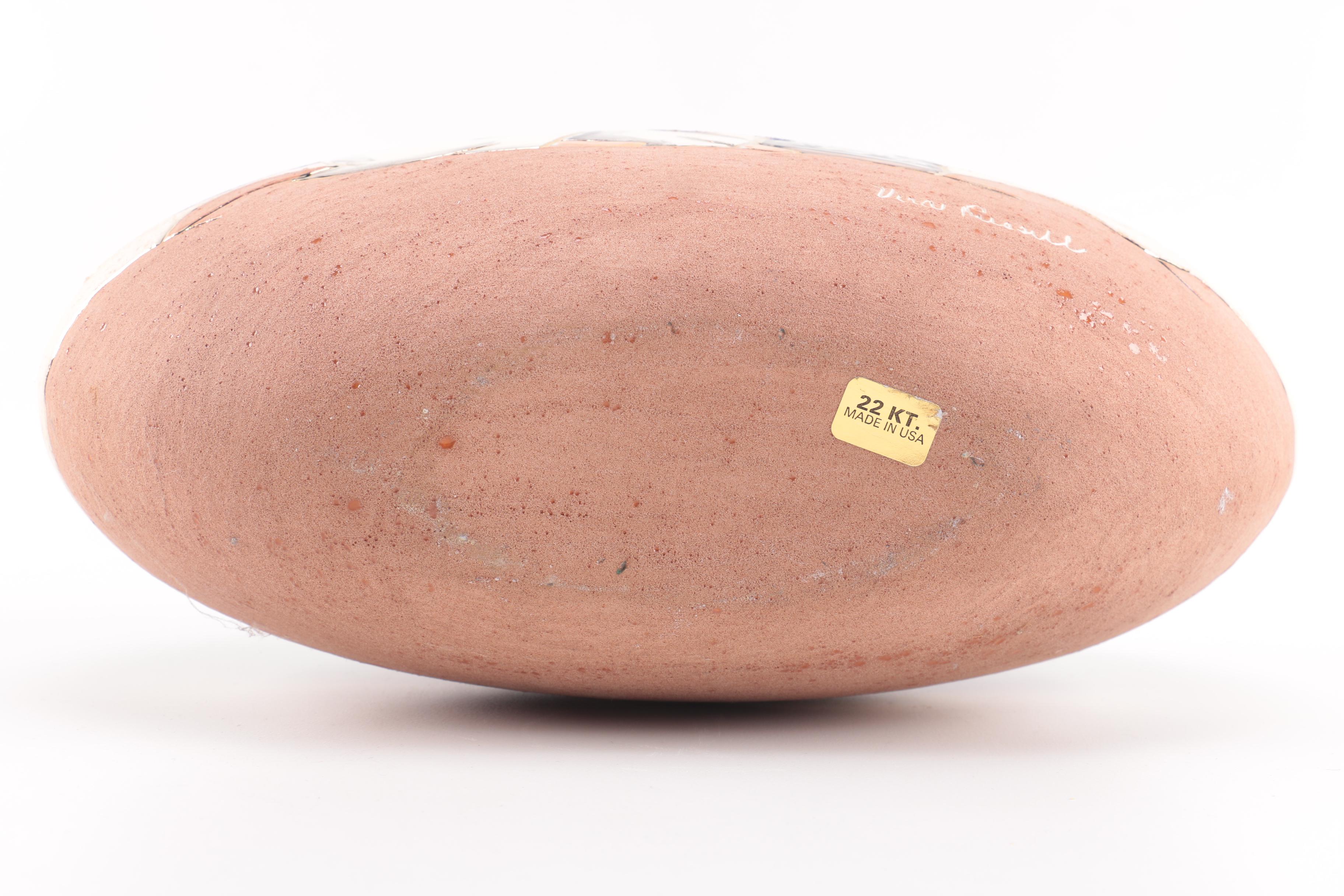 Vera Russell Southwestern Pottery Vase with 22K Gold Trim