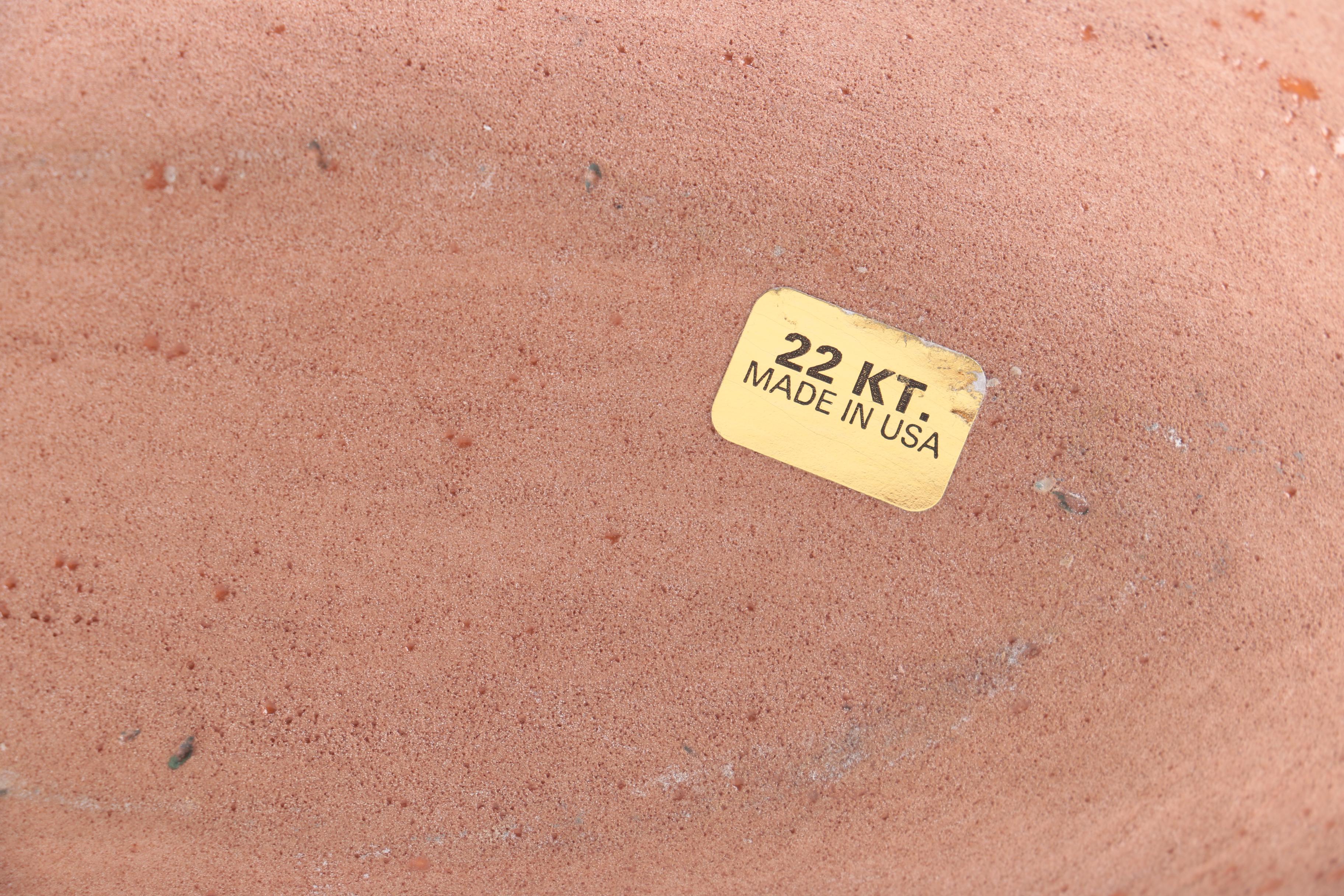 Vera Russell Southwestern Pottery Vase with 22K Gold Trim