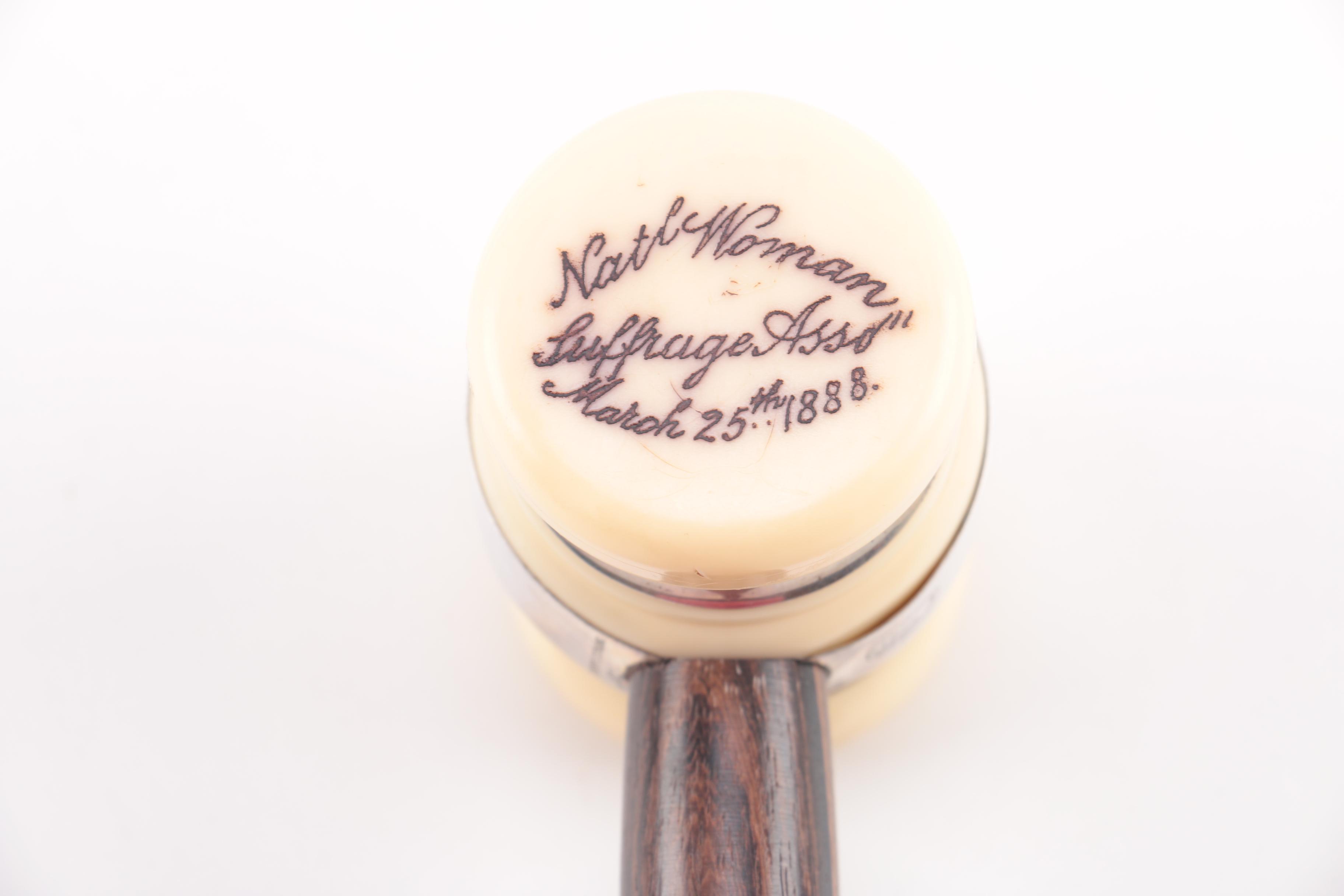 Susan B Anthony Reproduction Gavel, Including Sterling Silver