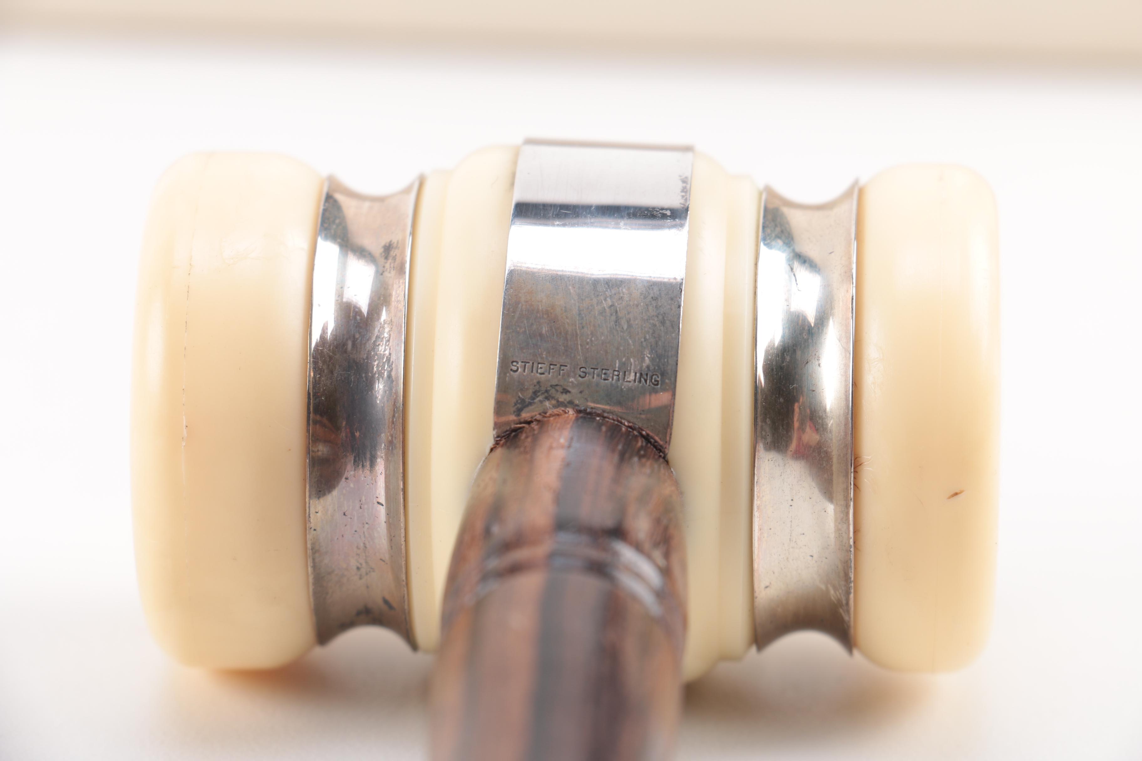 Susan B Anthony Reproduction Gavel, Including Sterling Silver