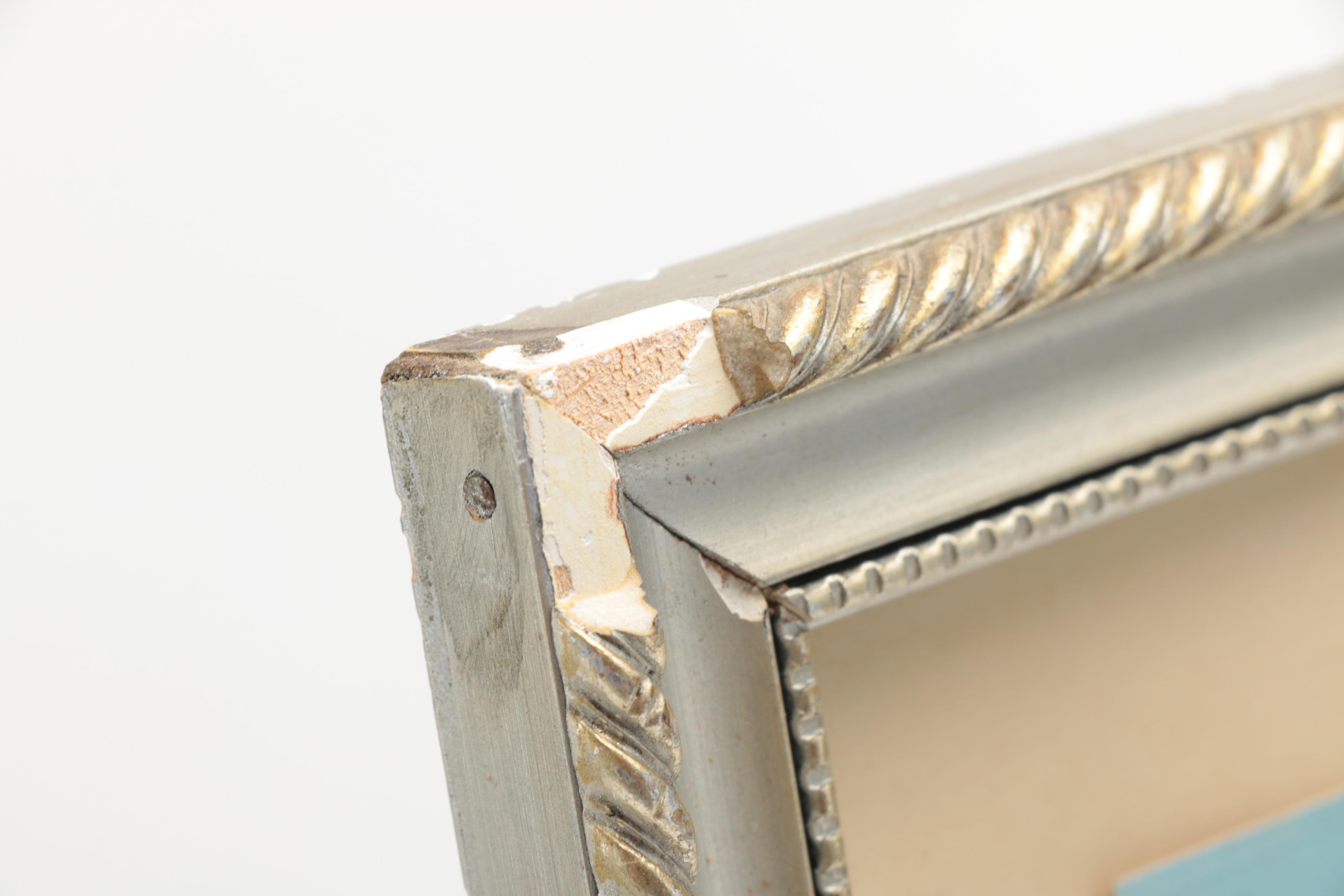 Gouache on Paper of a Couple Walking a Seaside Road