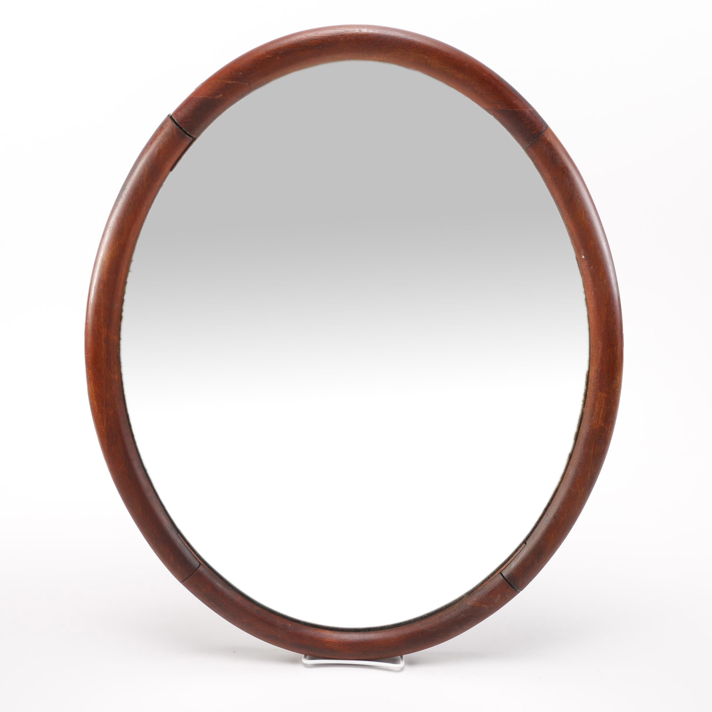 Vintage Handmade Wood Wall Mirror