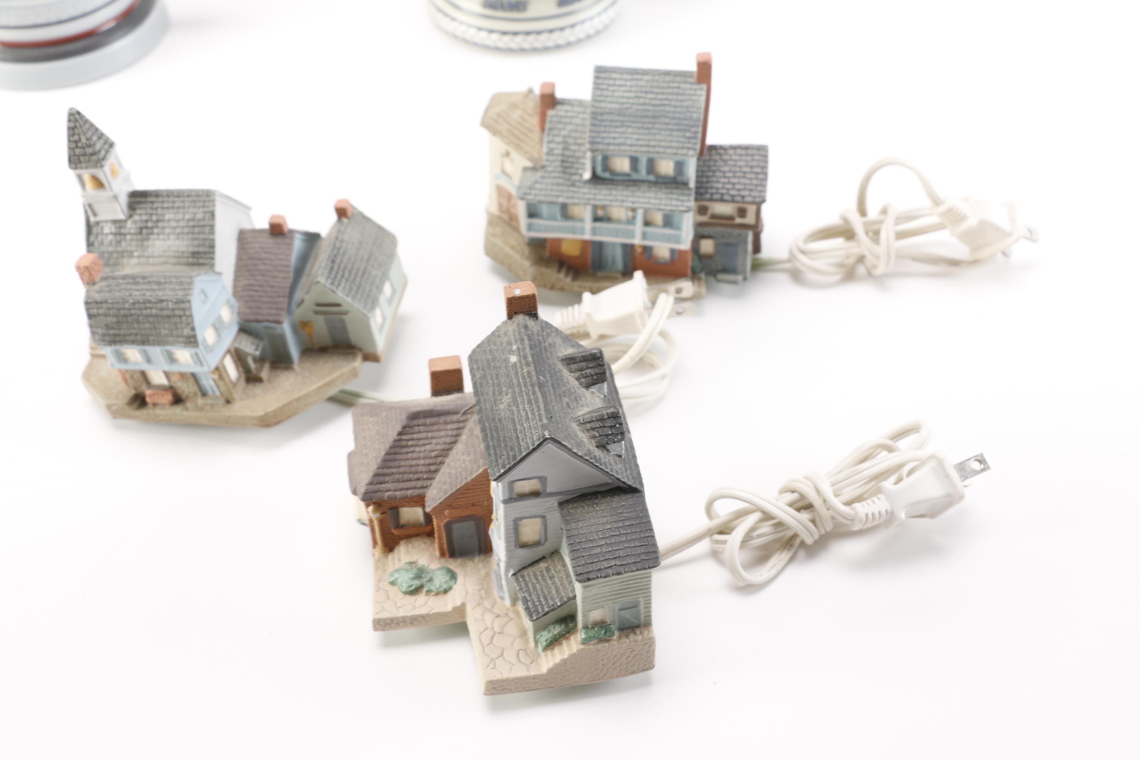 Decorative Village Accessories and Steins Featuring Avon