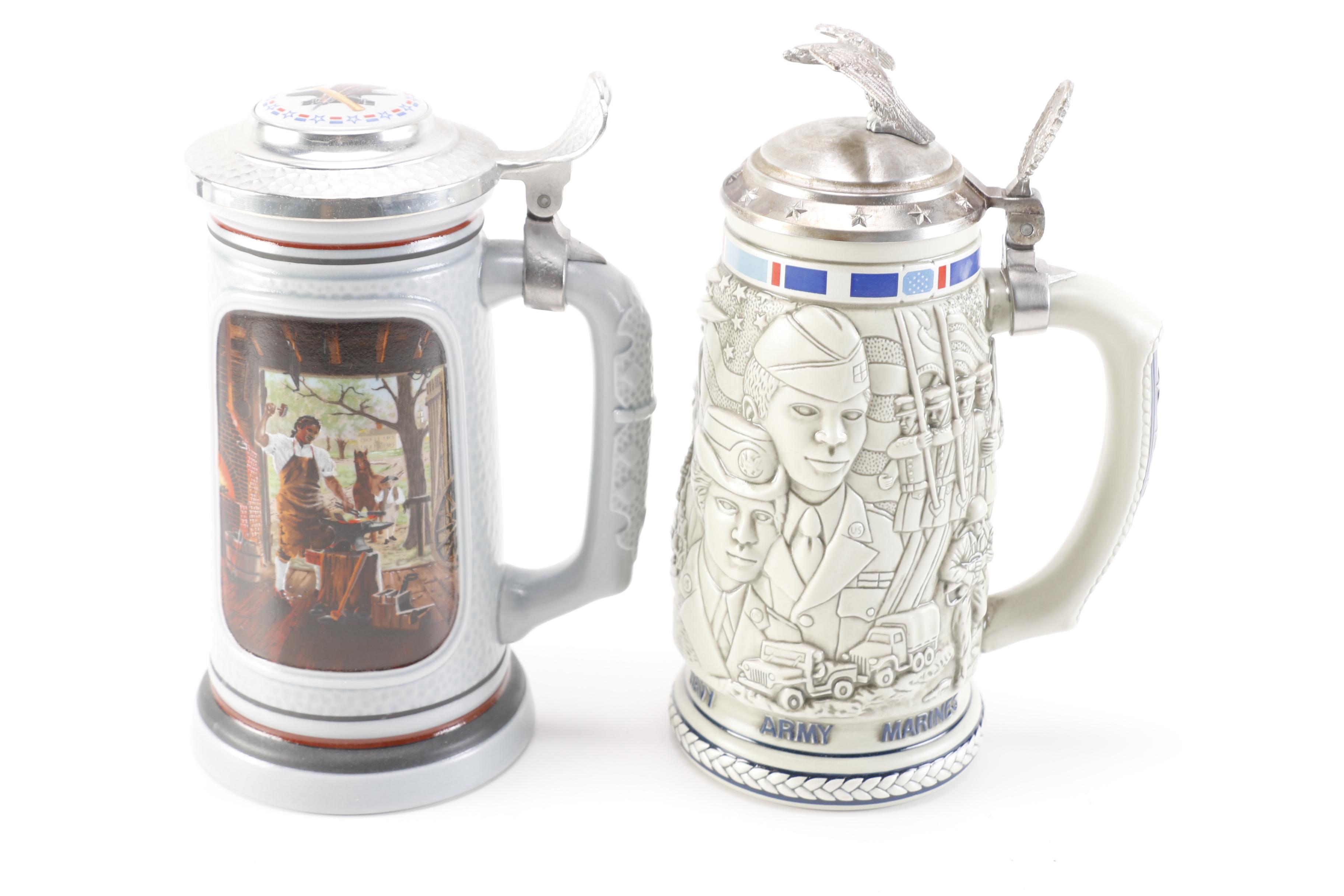 Decorative Village Accessories and Steins Featuring Avon