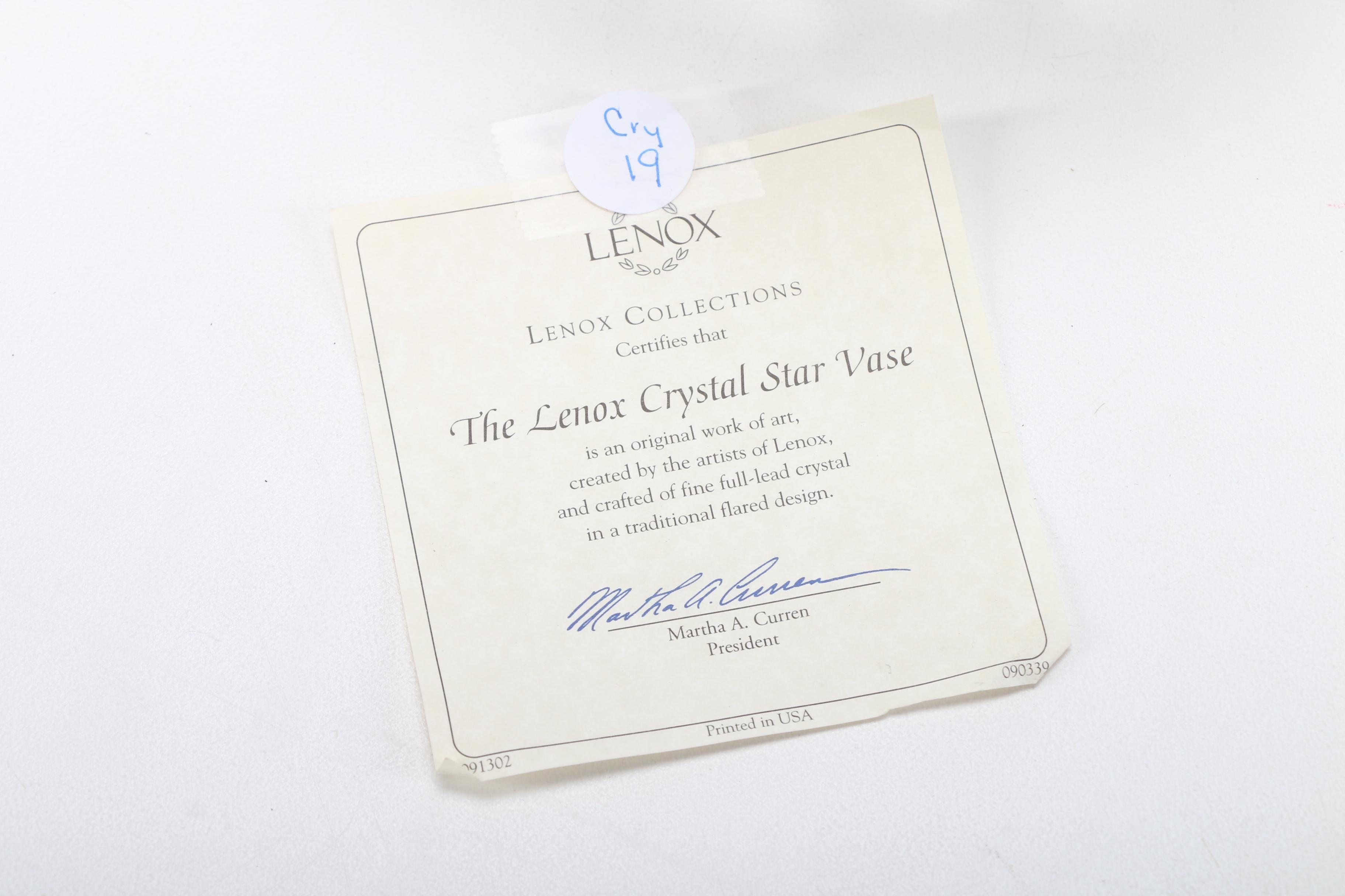 Crystal Tumbler Vase with Separate Tag