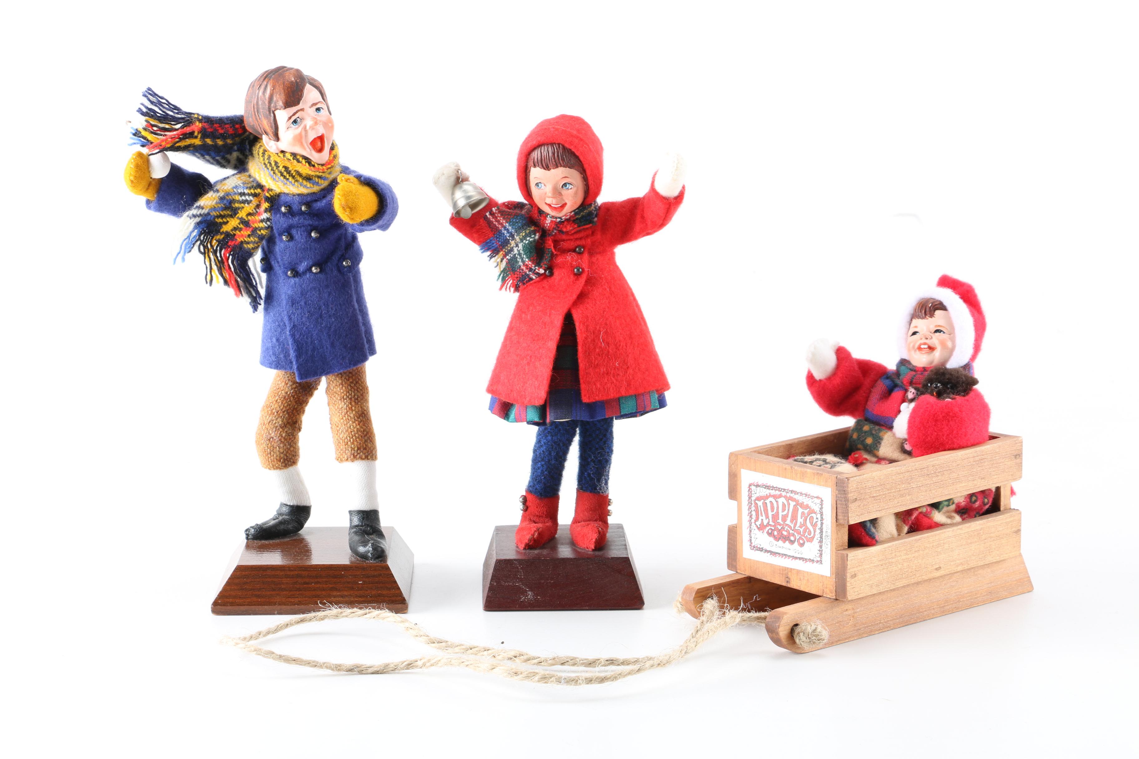 Handmade Simpich Caroling Dolls
