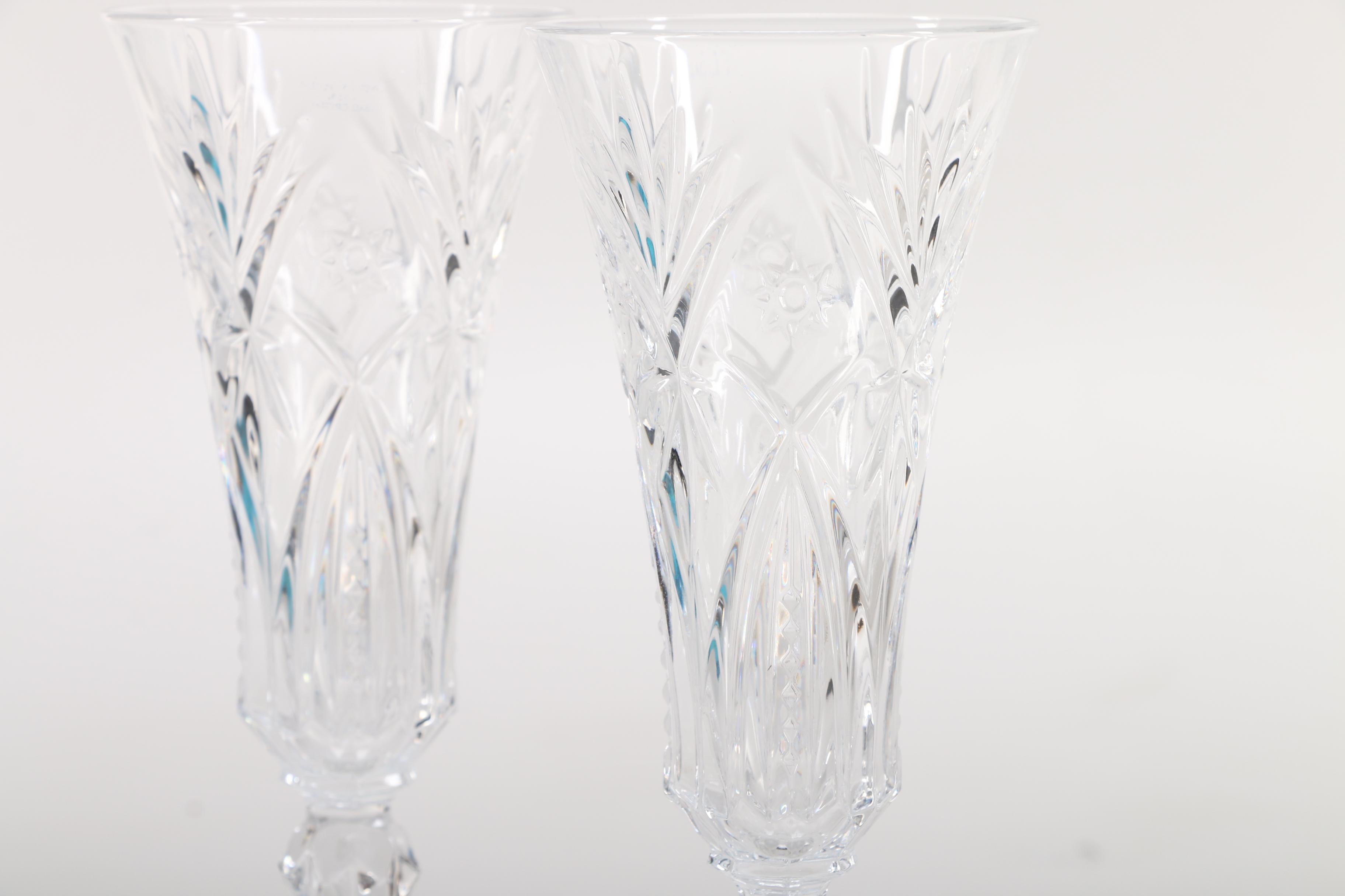 Pair of Cristal J.G. Durand "Vincennes" Crystal Flutes