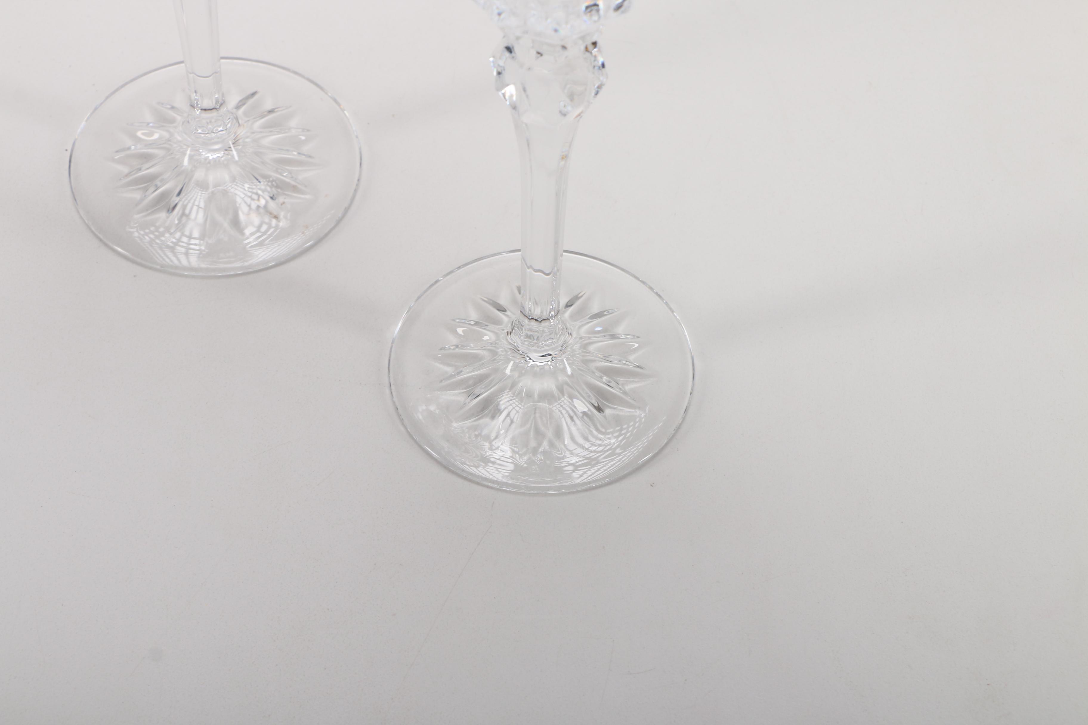 Pair of Cristal J.G. Durand "Vincennes" Crystal Flutes