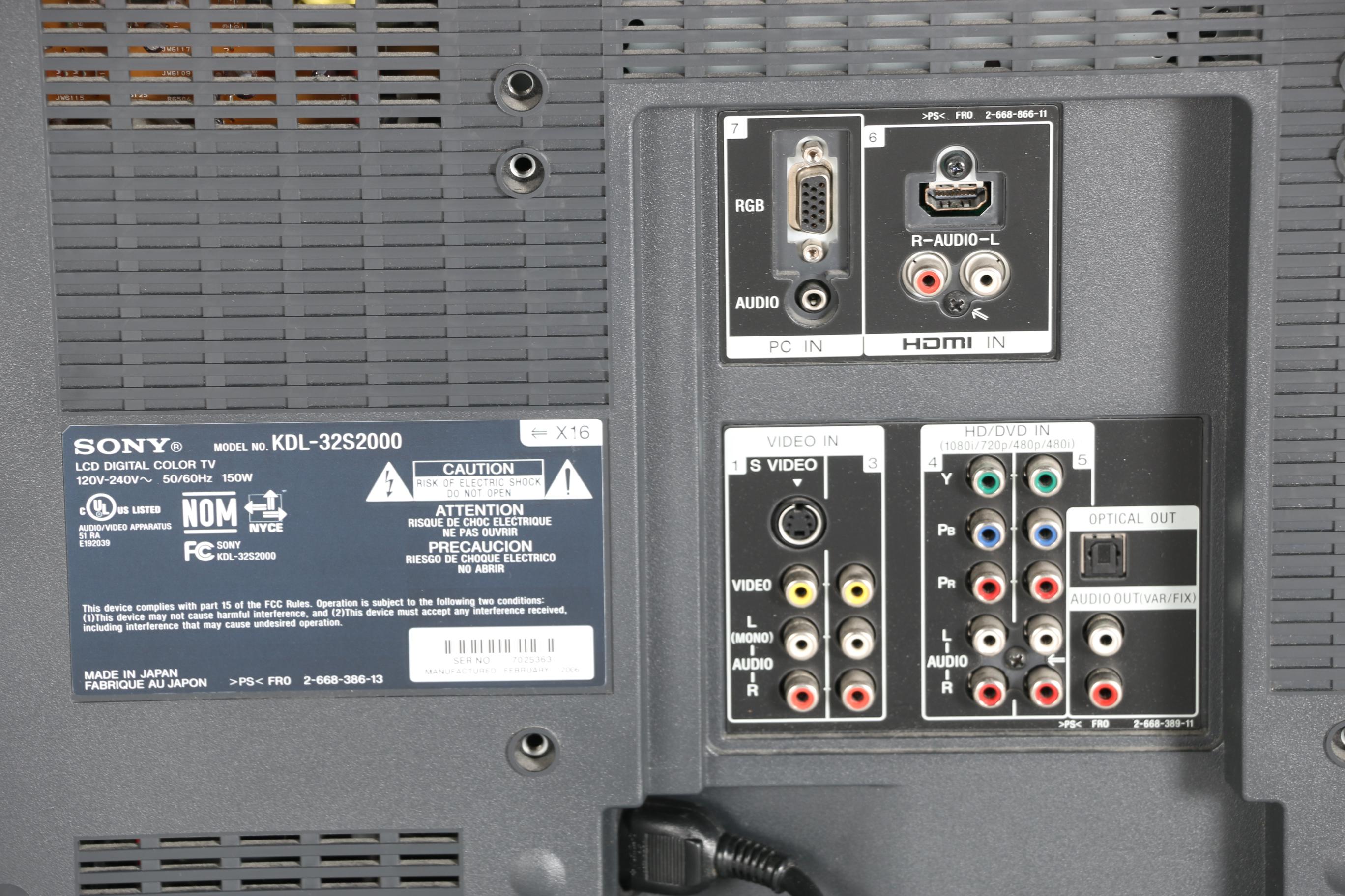 32" Sony "Bravia" Flat Screen TV