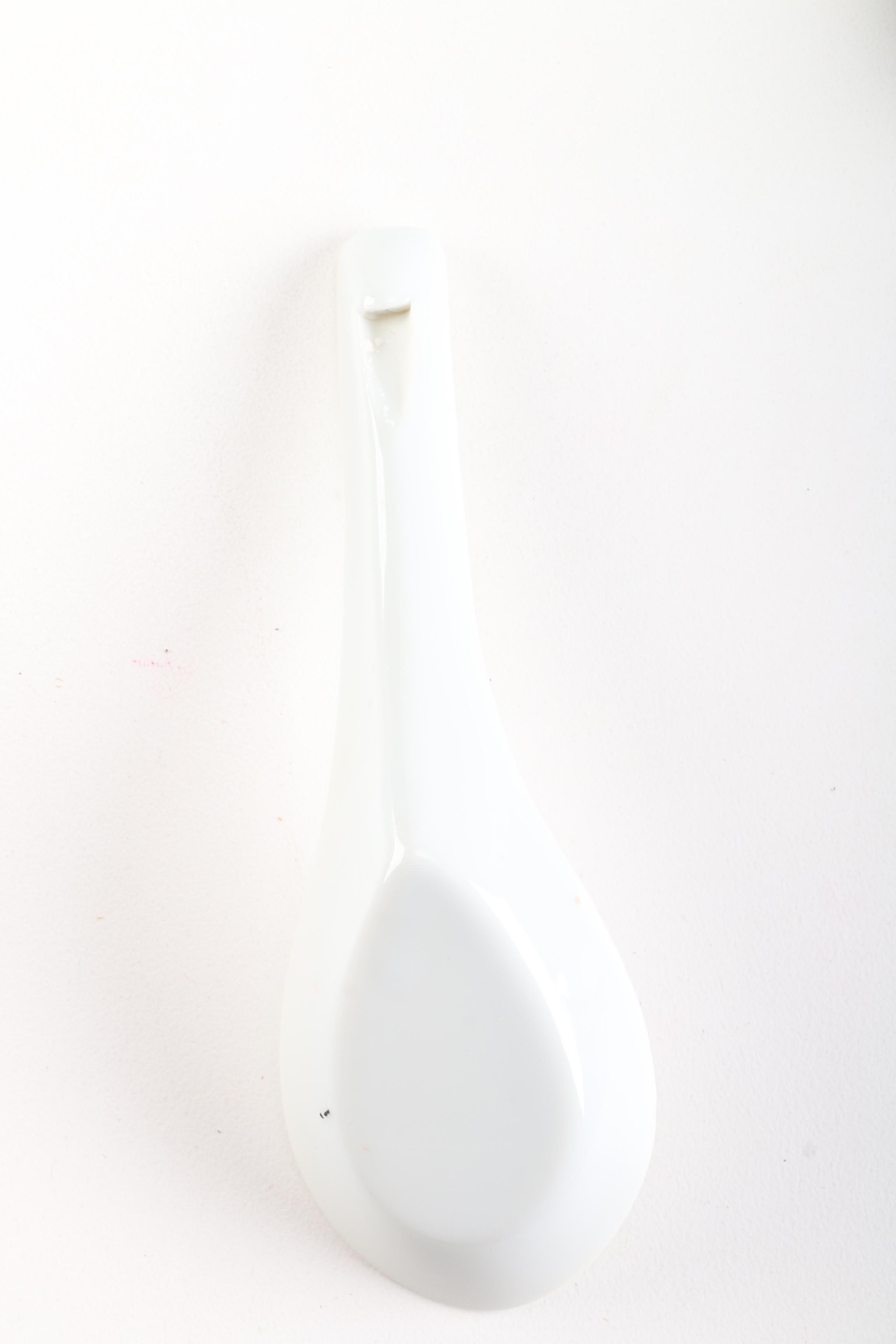 Matching Tone Ceramic Soup Bowls And Soup Spoons