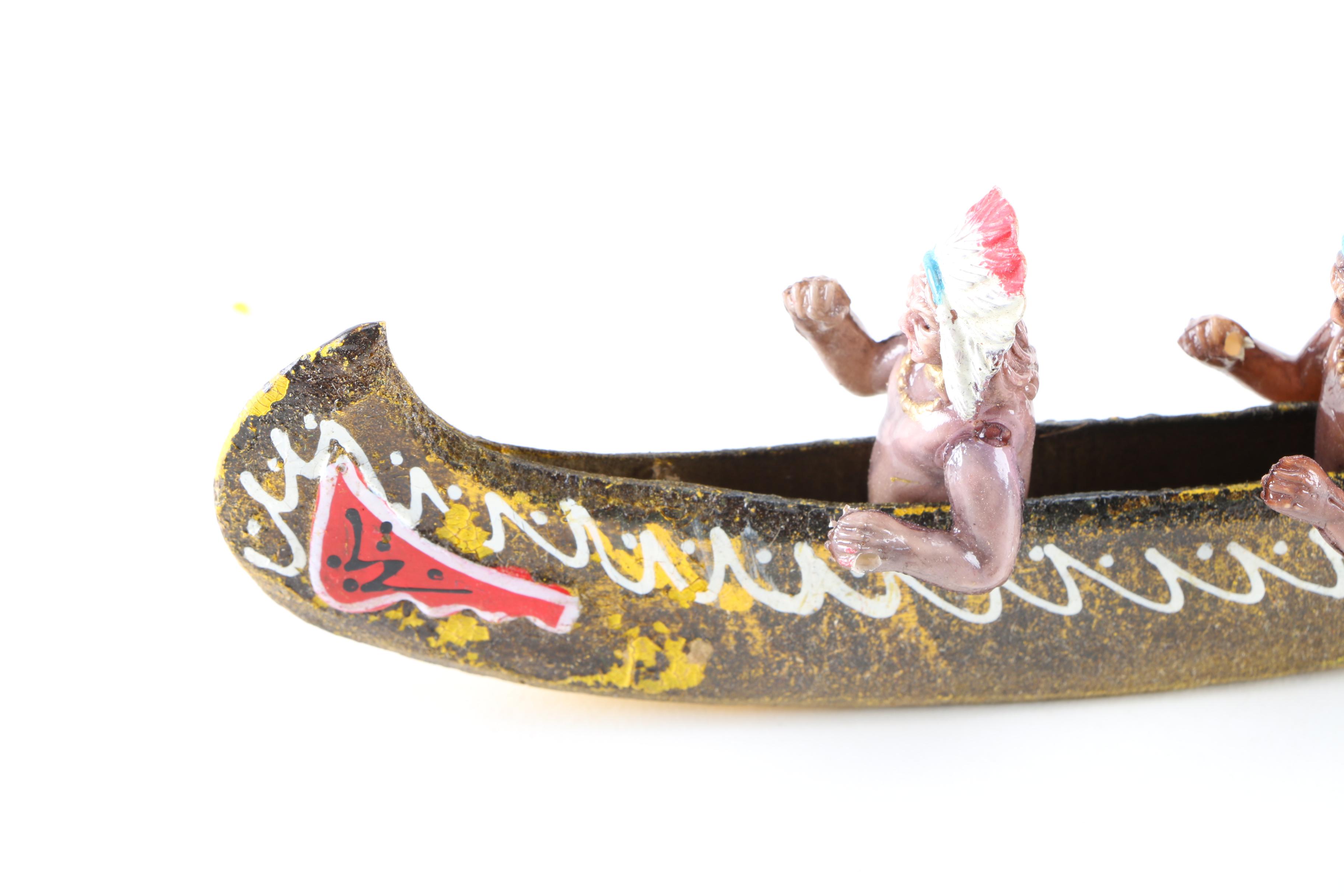 Vintage "Indian in Canoe Knick Knack"