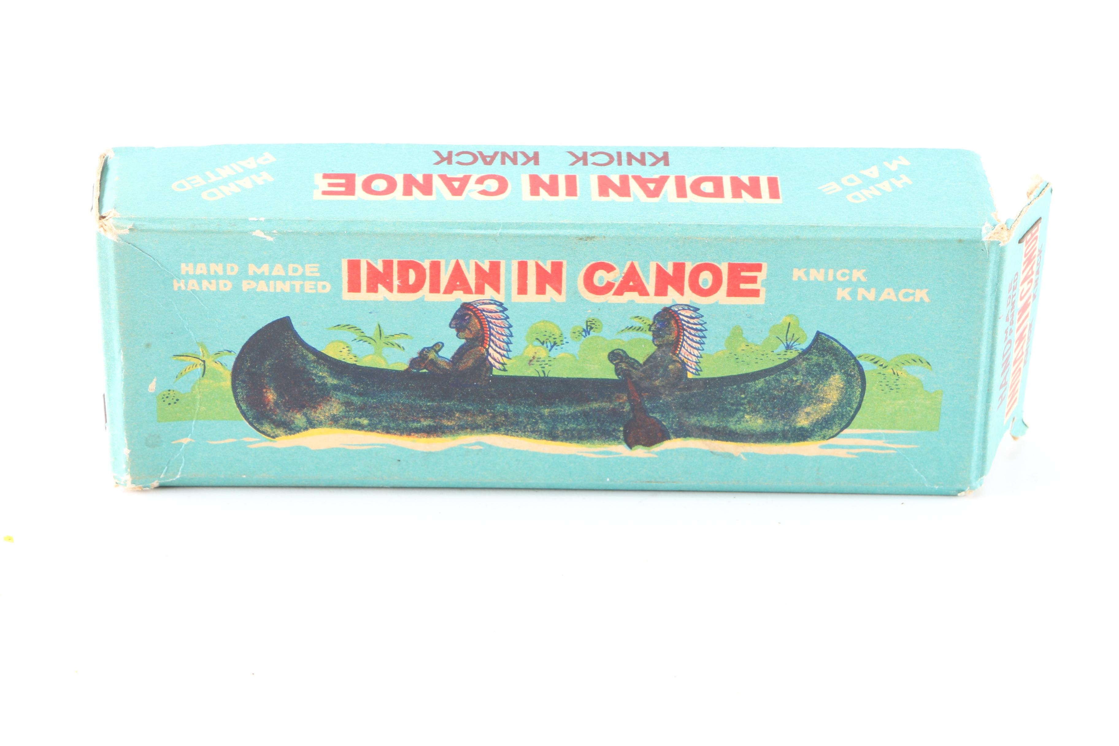 Vintage "Indian in Canoe Knick Knack"
