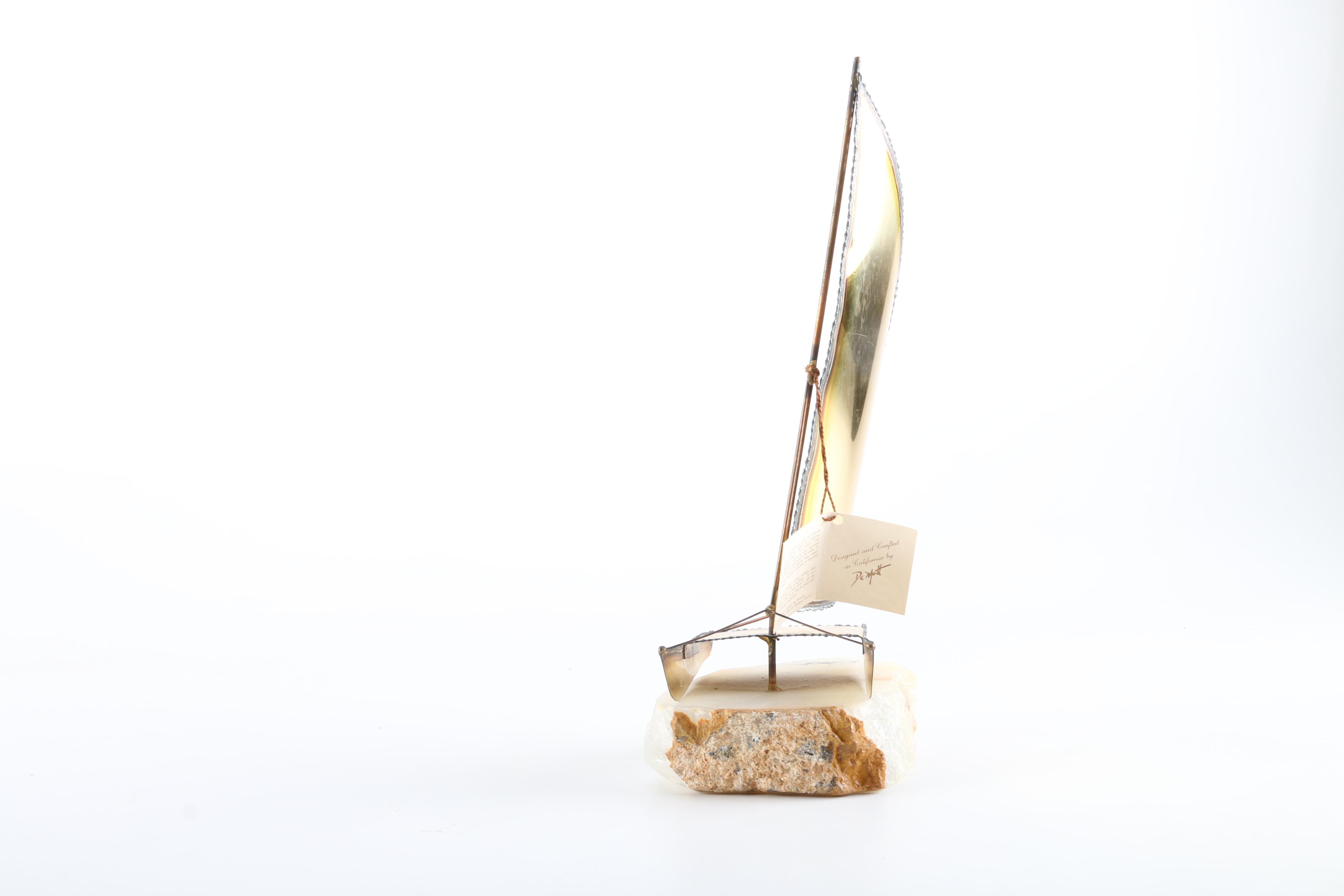 Jon & Don DeMott Mix Metal Sculpture of a Catamaran