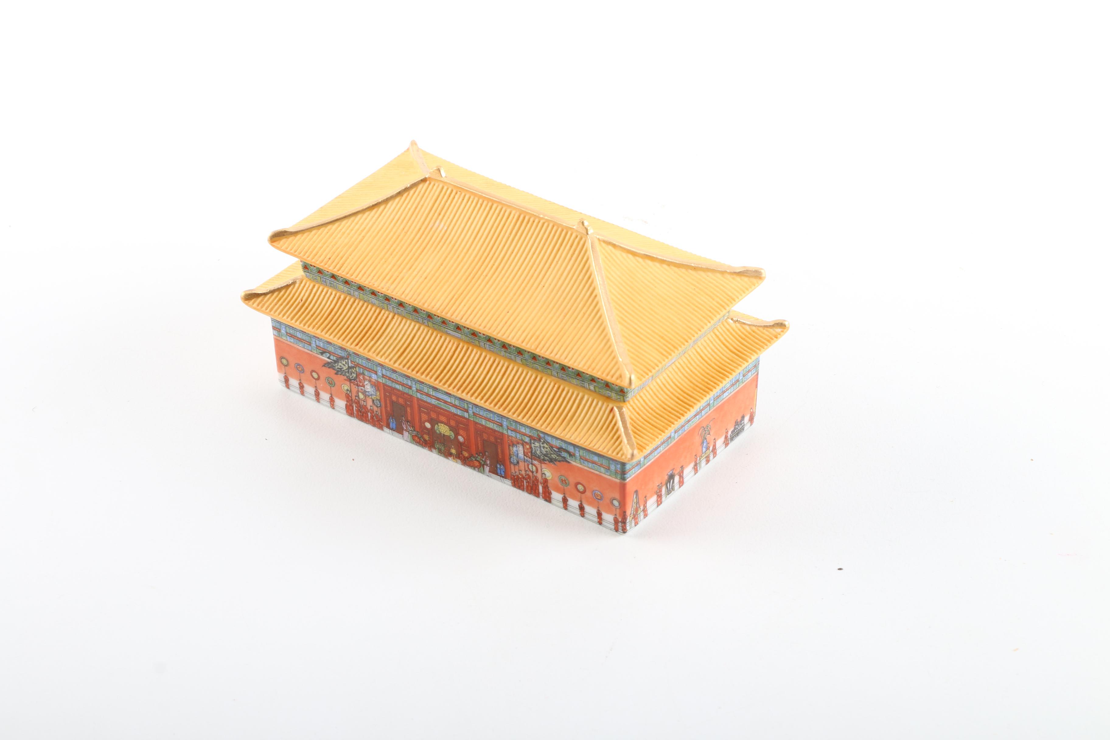 Chinese Forbidden City Porcelain Music Box