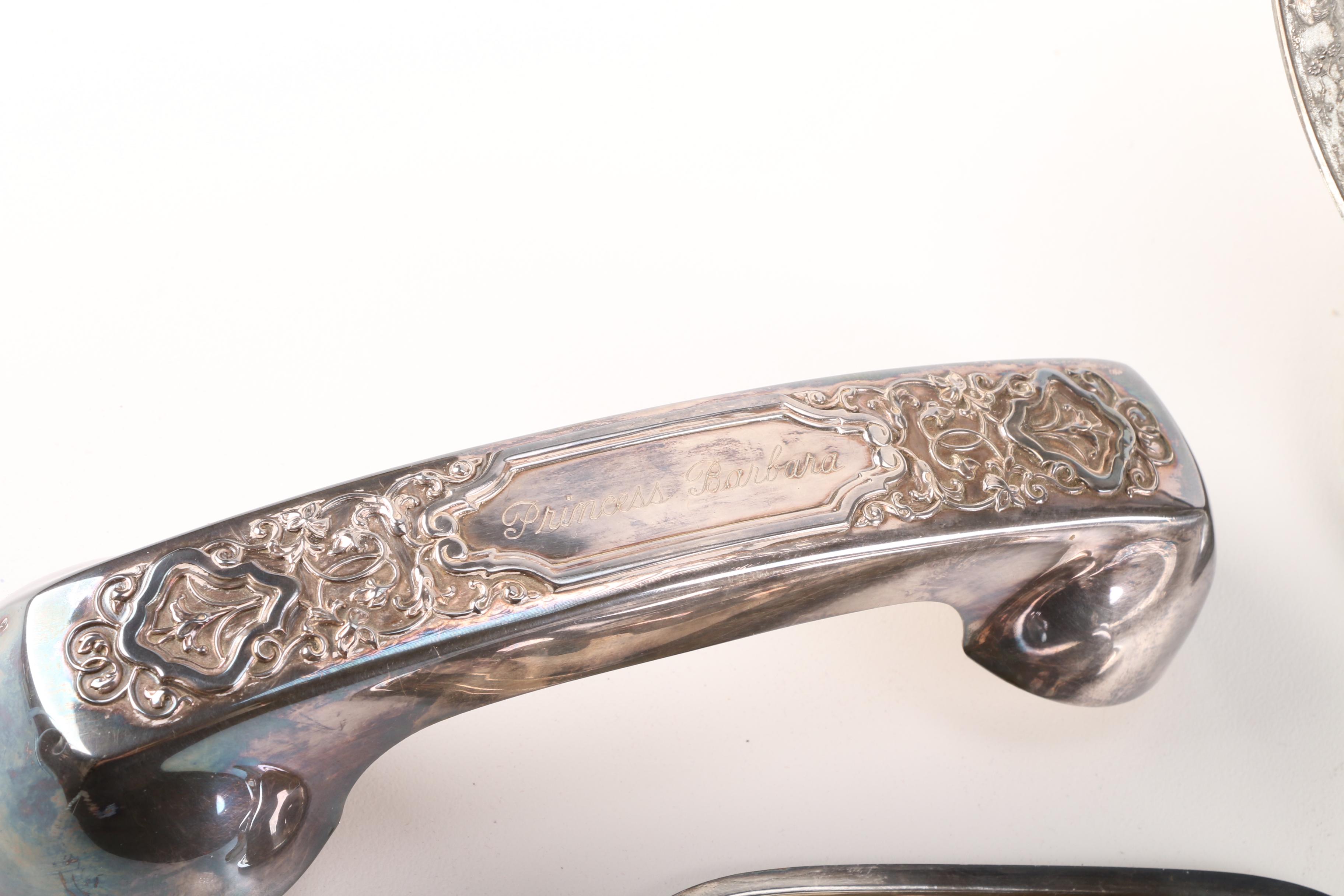 Middletown Pedestal Compote and Assortment of Silver Plate