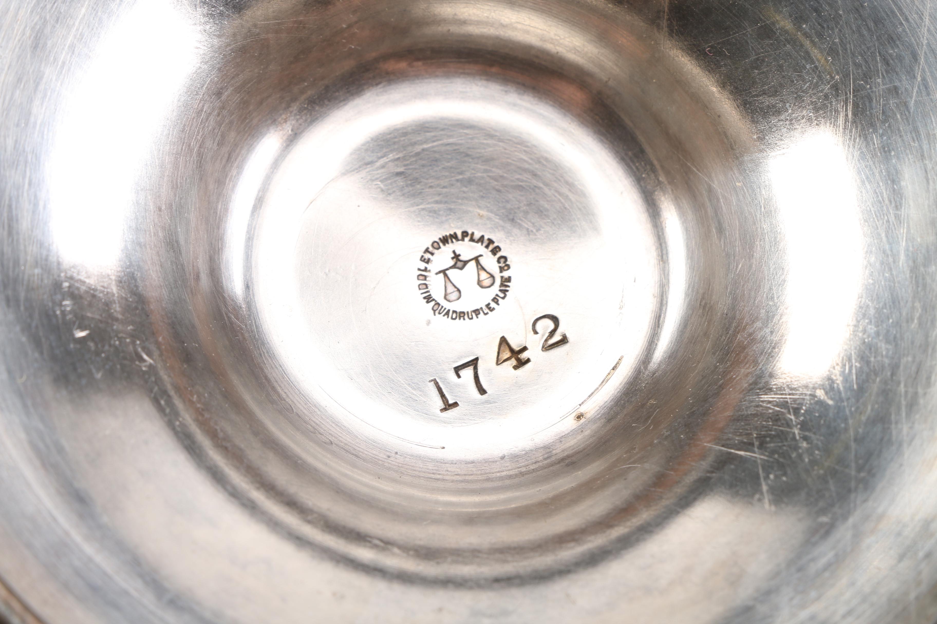 Middletown Pedestal Compote and Assortment of Silver Plate