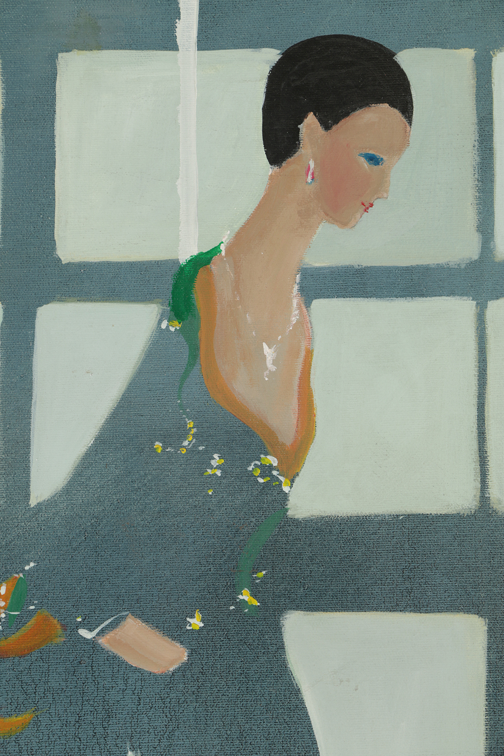 Alfred G. Huber Oil Painting on Canvas Art Deco Style Portrait