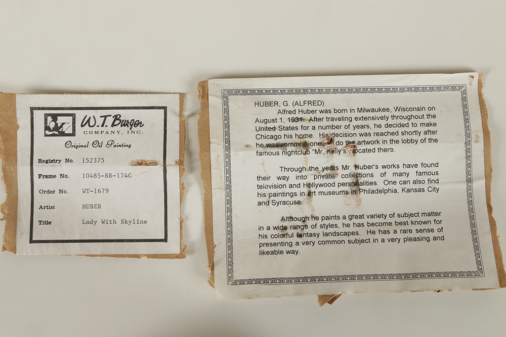 Alfred G. Huber Oil Painting on Canvas Art Deco Style Portrait