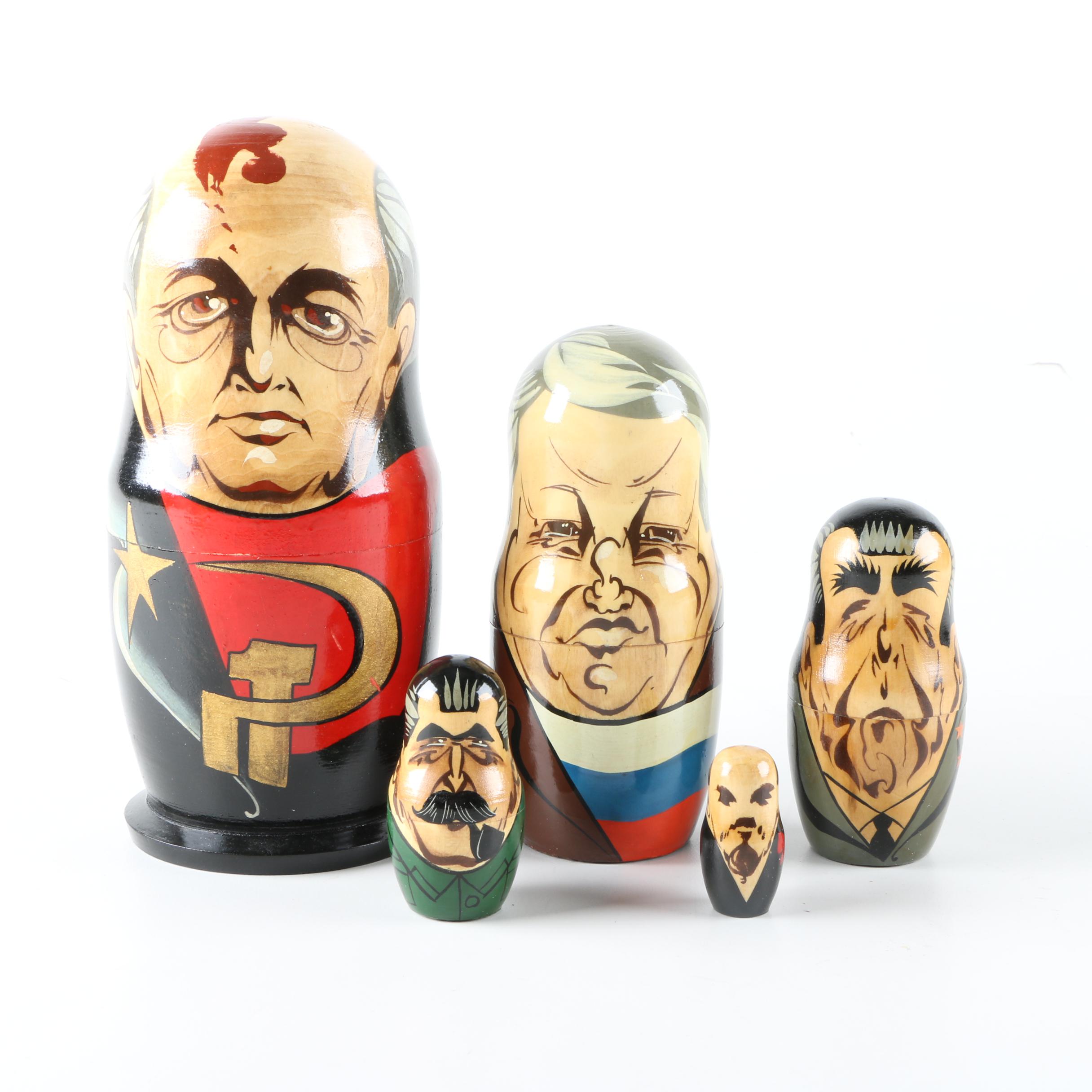 Matryoshka Nesting Dolls of Soviet Union Politicians