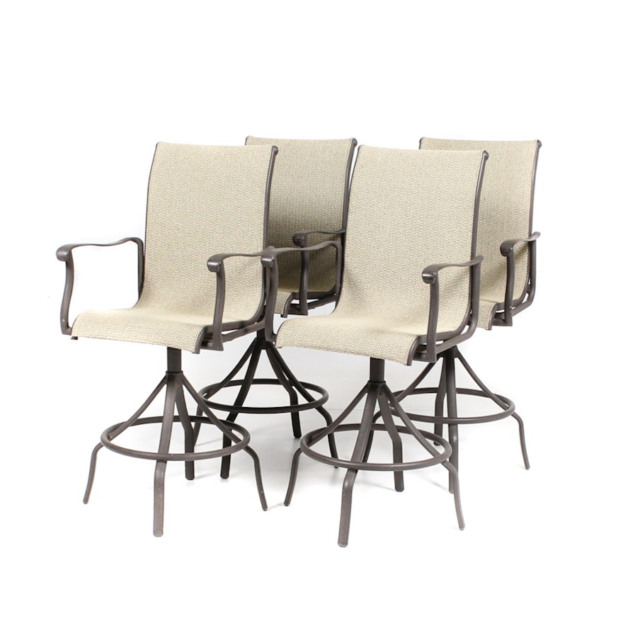 Set of Steel Swivel Patio Chairs