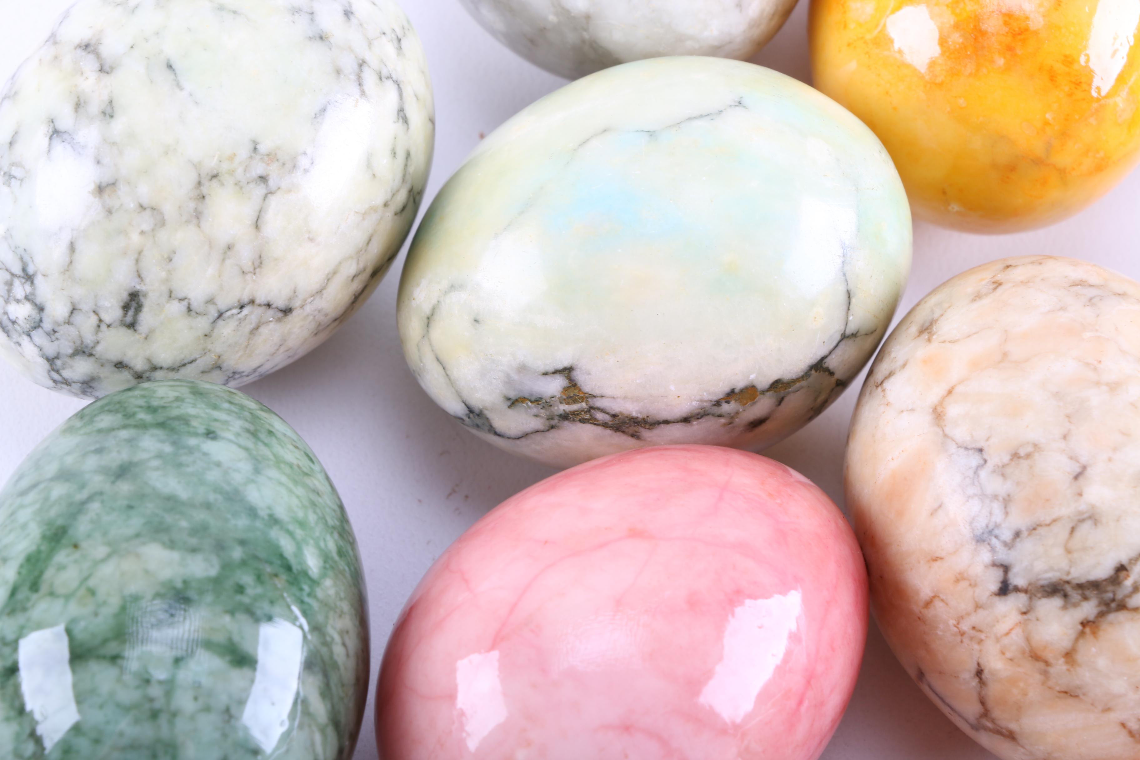 Dyed Alabaster Carved Eggs