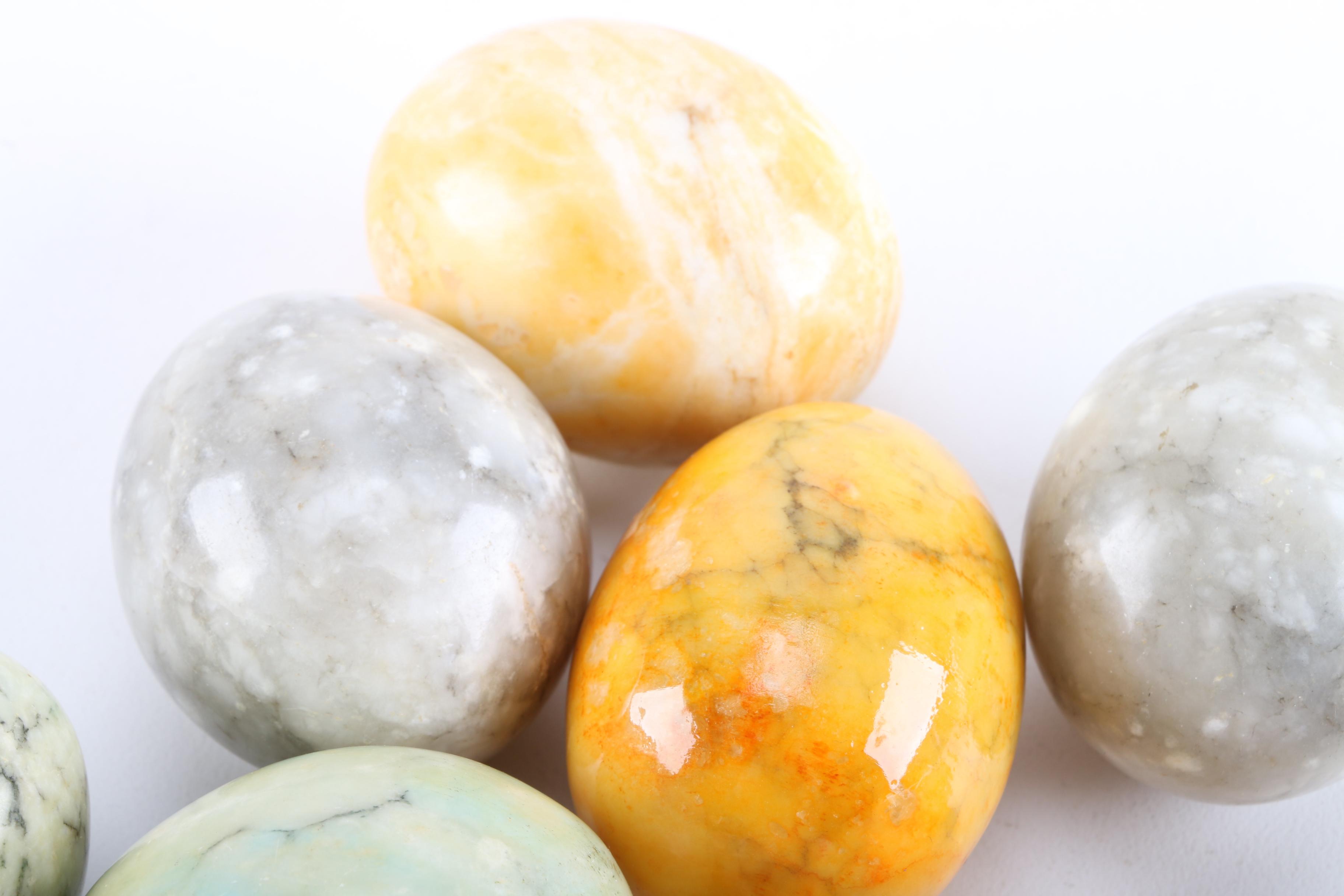 Dyed Alabaster Carved Eggs