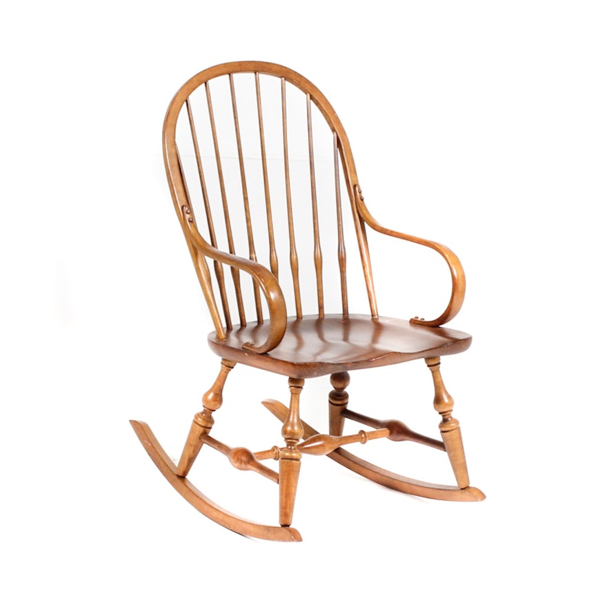 Ethan Allen Windsor Style Wooden Rocking Chair