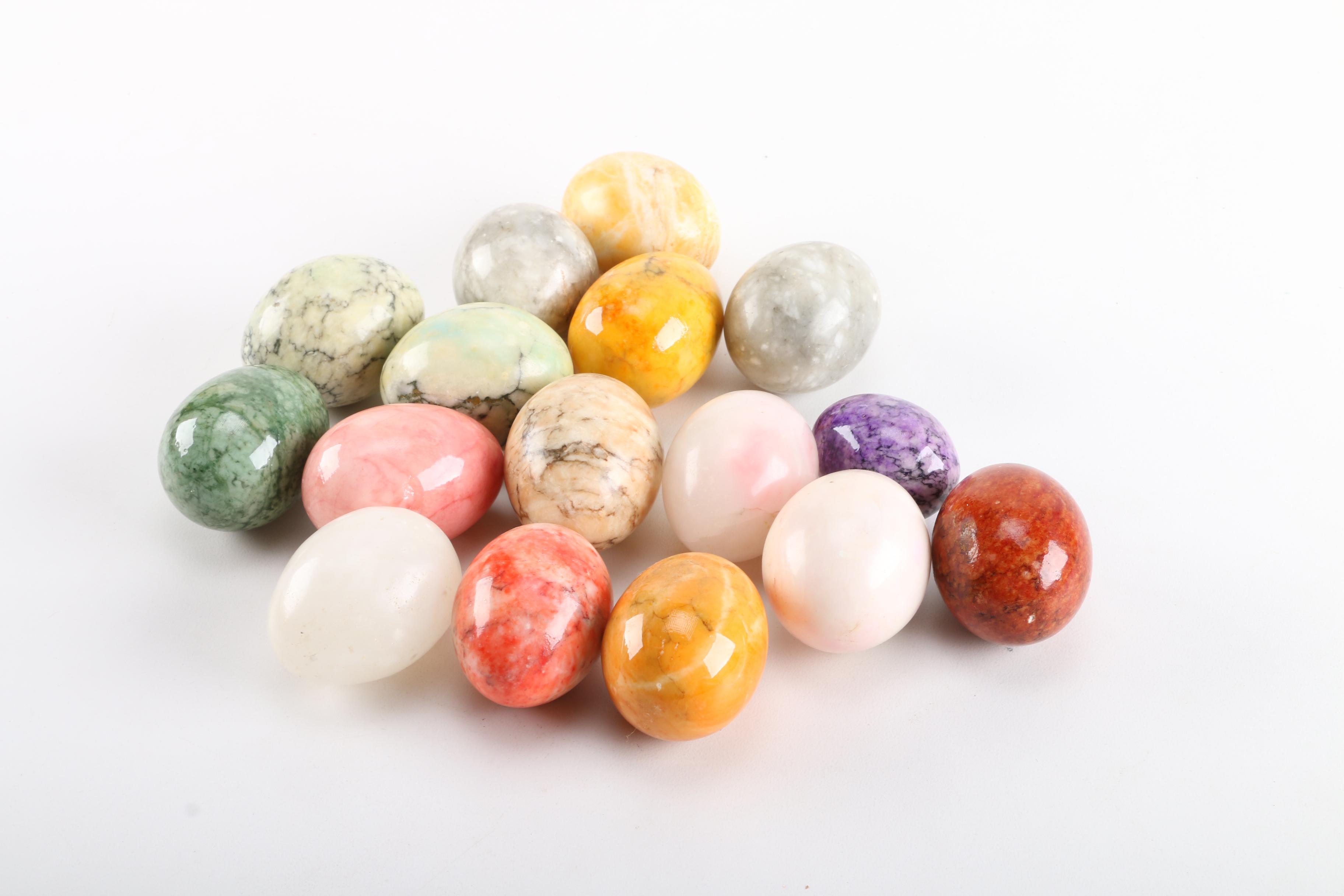 Dyed Alabaster Carved Eggs