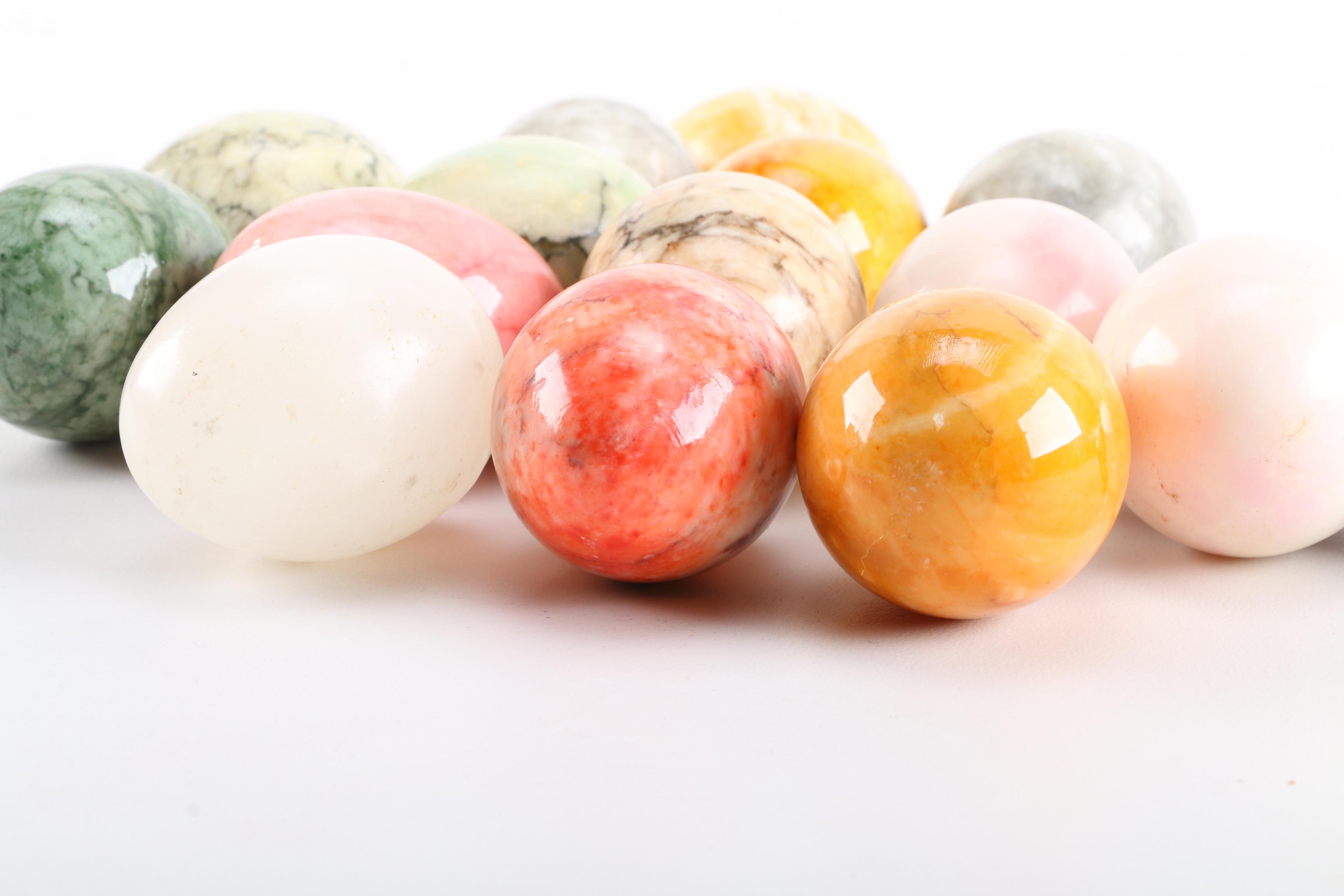 Dyed Alabaster Carved Eggs